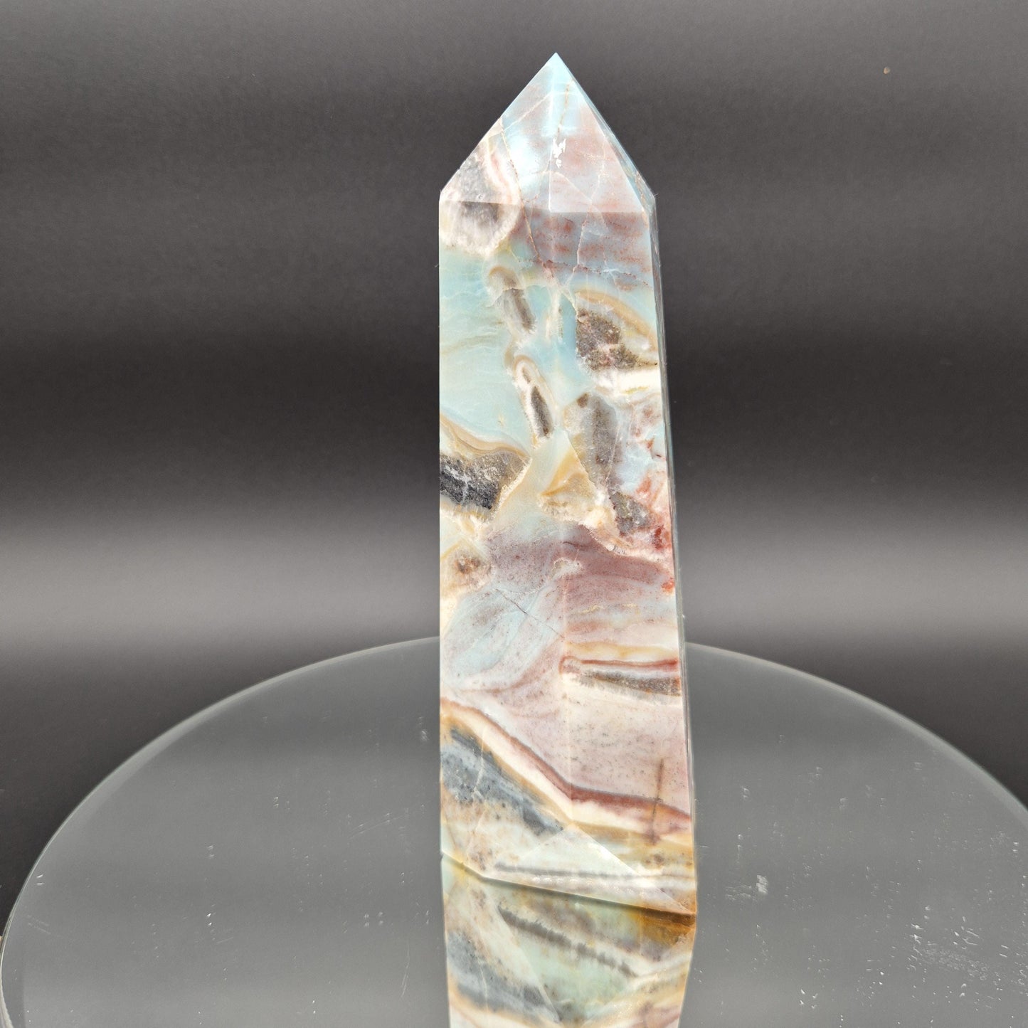 AAA+ Caribbean Calcite Tower with Aragonite - 8.5 x 3.25in, 3 lbs - Healing Crystal, Meditation, Energy Decor Crystal Hoarder
