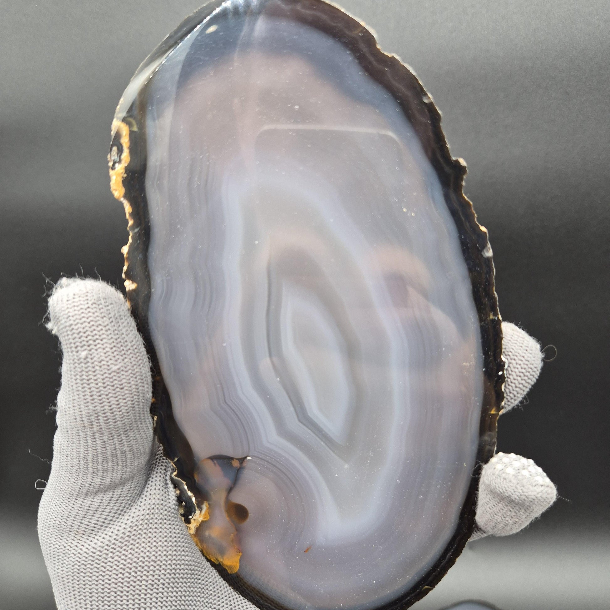 Large AAA Agate Slices - Set of 4 | 7.5-8in x 4in Translucent Druzy Quartz | 2.19 lbs Statement Decor Crystal Hoarder