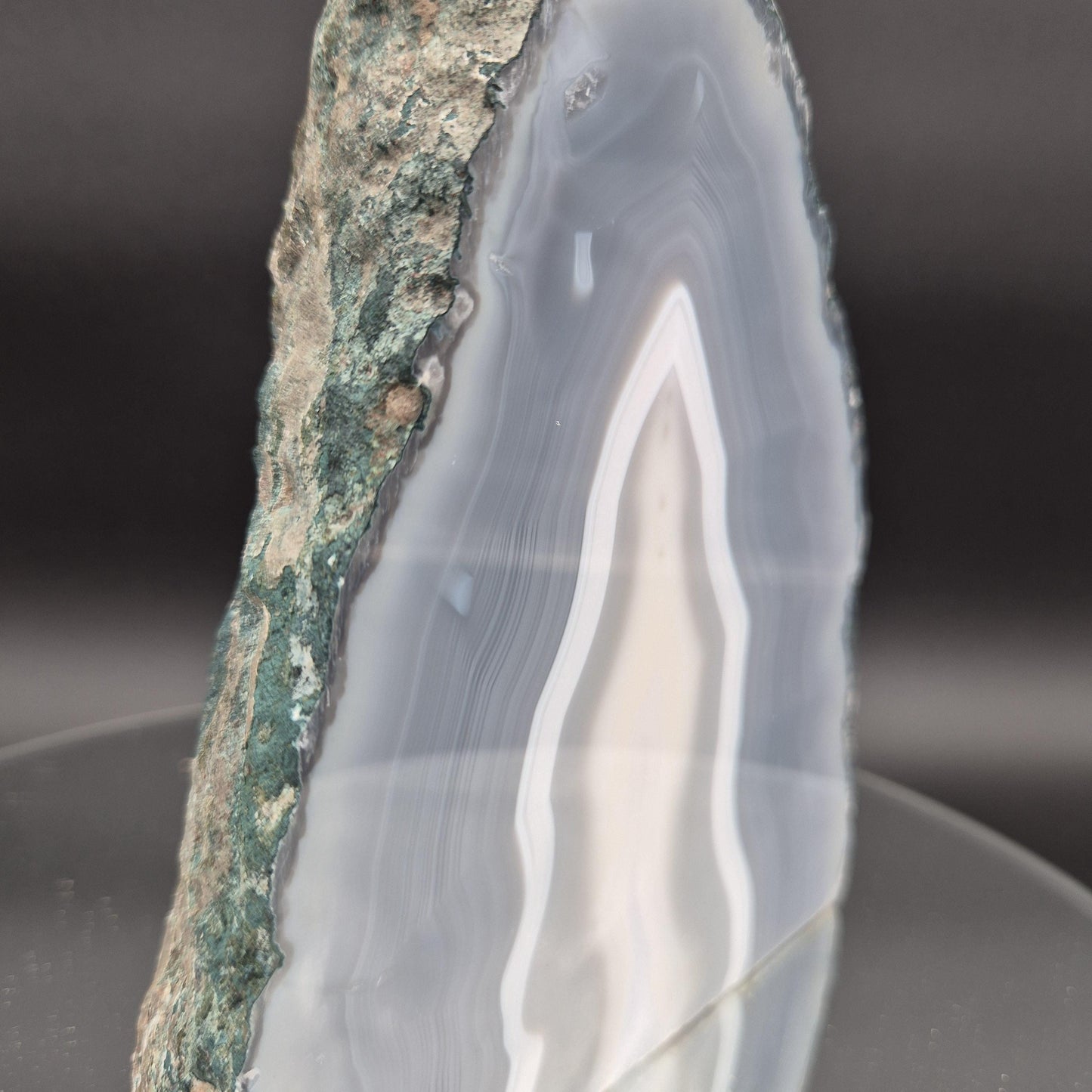 AAA+ Blue Banded Agate Cathedral Brazil 4.83 lbs 7x6x3 Natural Druzy Crystal Geode Decor Crystal Hoarder