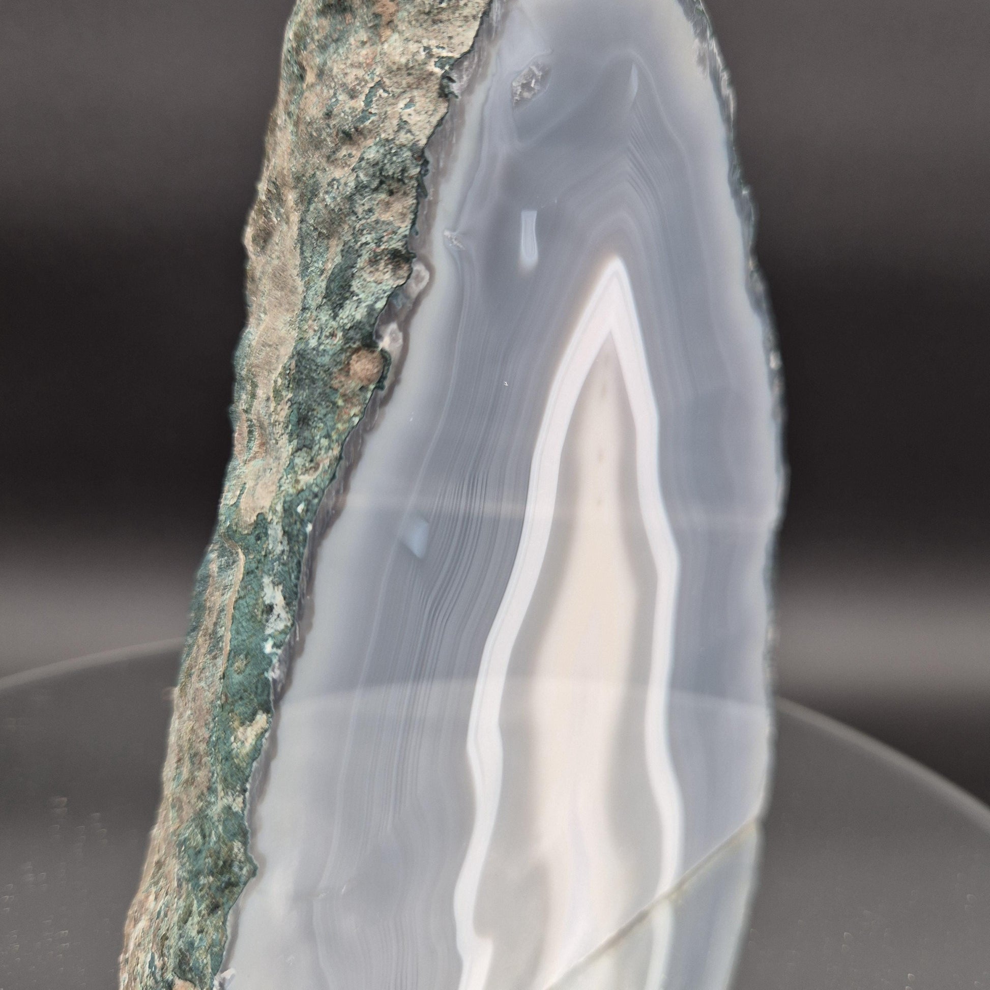 AAA+ Blue Banded Agate Cathedral Brazil 4.83 lbs 7x6x3 Natural Druzy Crystal Geode Decor Crystal Hoarder