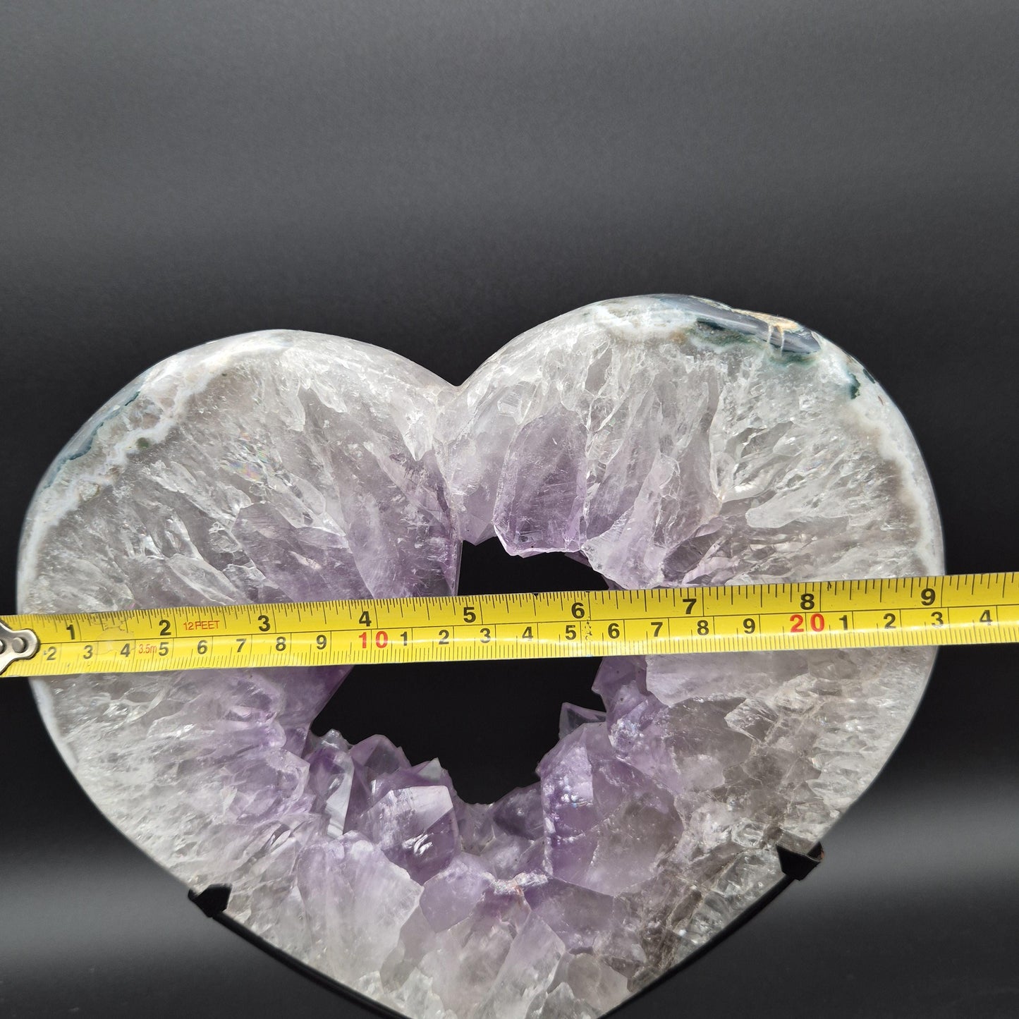 AAA+ Amethyst Heart Portal on Spin Stand Brazil 7 lbs 11.5x9x1.5 Druzy Crystal Display Crystal Hoarder