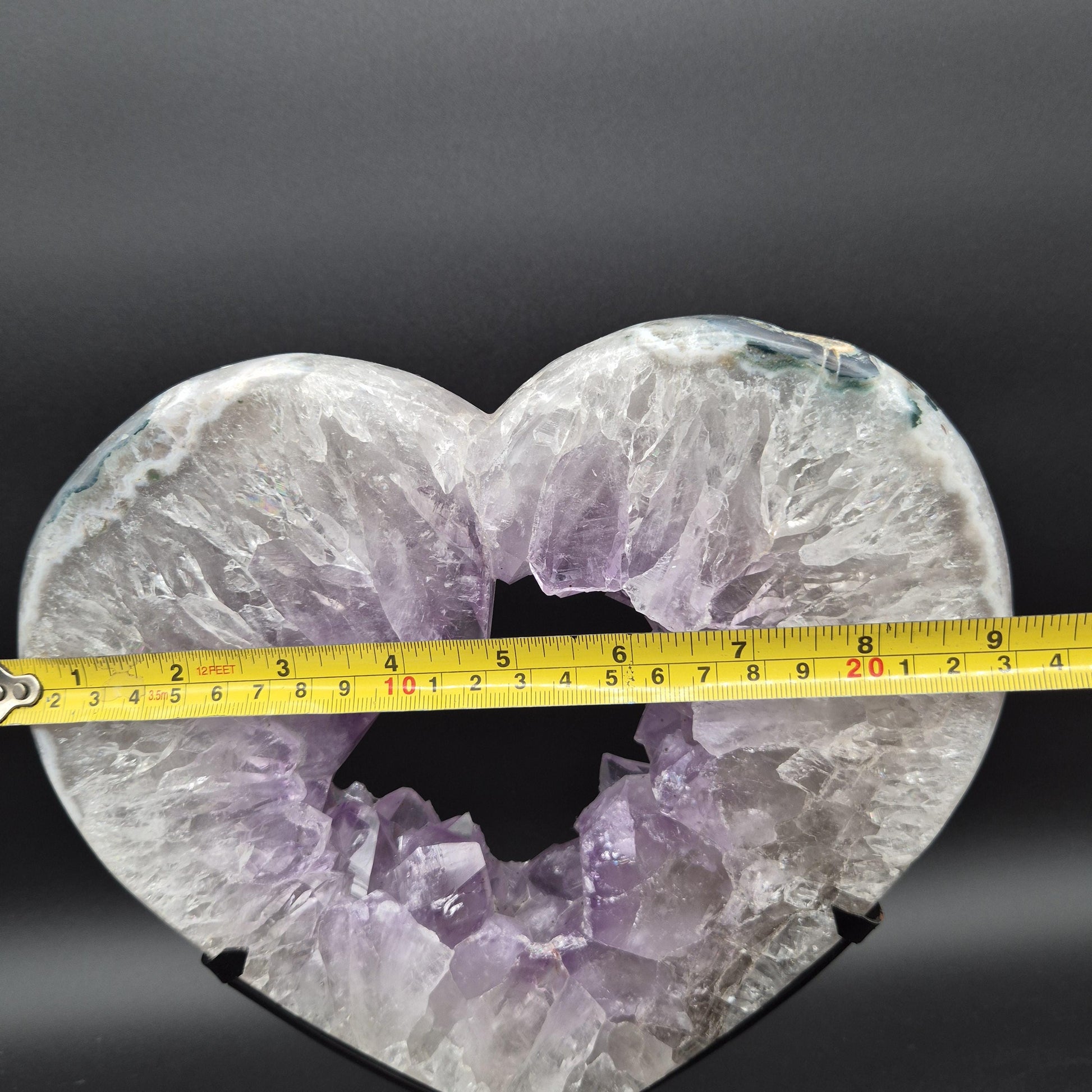 AAA+ Amethyst Heart Portal on Spin Stand Brazil 7 lbs 11.5x9x1.5 Druzy Crystal Display Crystal Hoarder