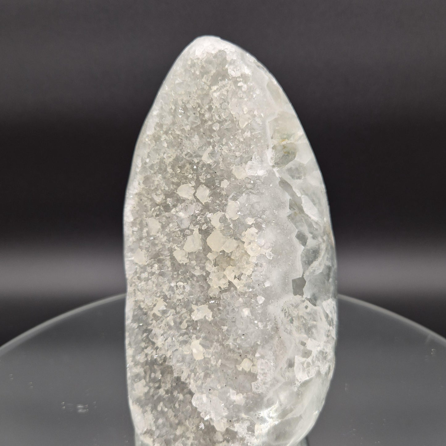 Green Amethyst Druzy with Calcite Cut Base 4.34 lbs 7x4x4 Uruguay Crystal Hoarder