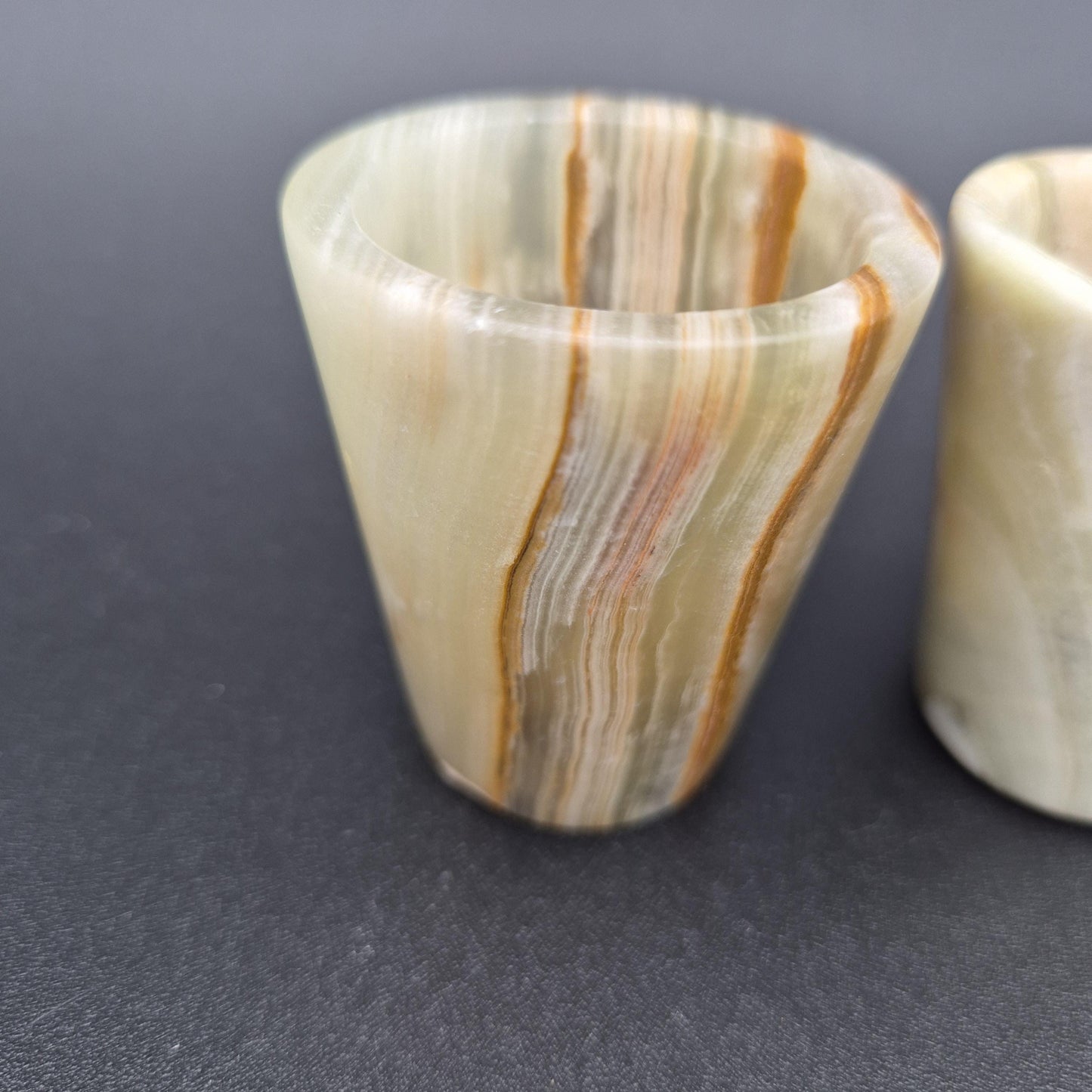 Set of 6 Green Onyx Shot Glasses | Natural Stone Drinkware | Hand Carved Crystal Cups | 2.25 inch Crystal Hoarder