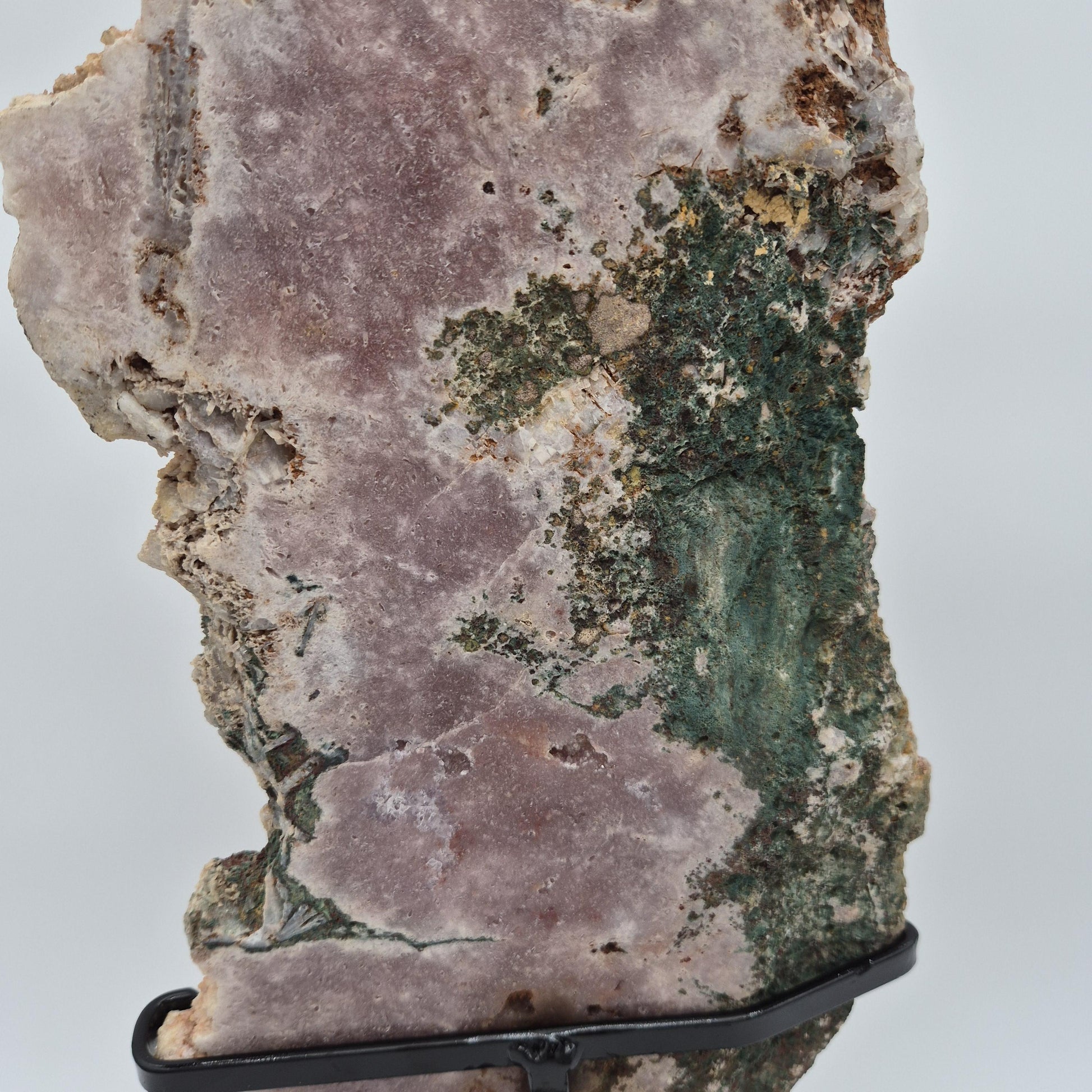 Pink Amethyst Slab on Stand - Brazil | 19in Tall Crystal Display Crystal Hoarder