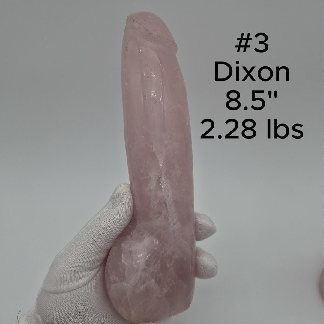Rose Quartz Penis Sculpture - Unique Hand-Carved Crystal Art Optional LED Display Stand Crystal Hoarder
