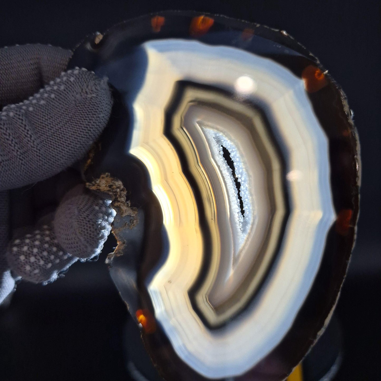 AAA Translucent Agate Slices with Druzy - Set of 3 | 5in x 3in Natural Crystal Decor | 0.73 lbs Crystal Hoarder