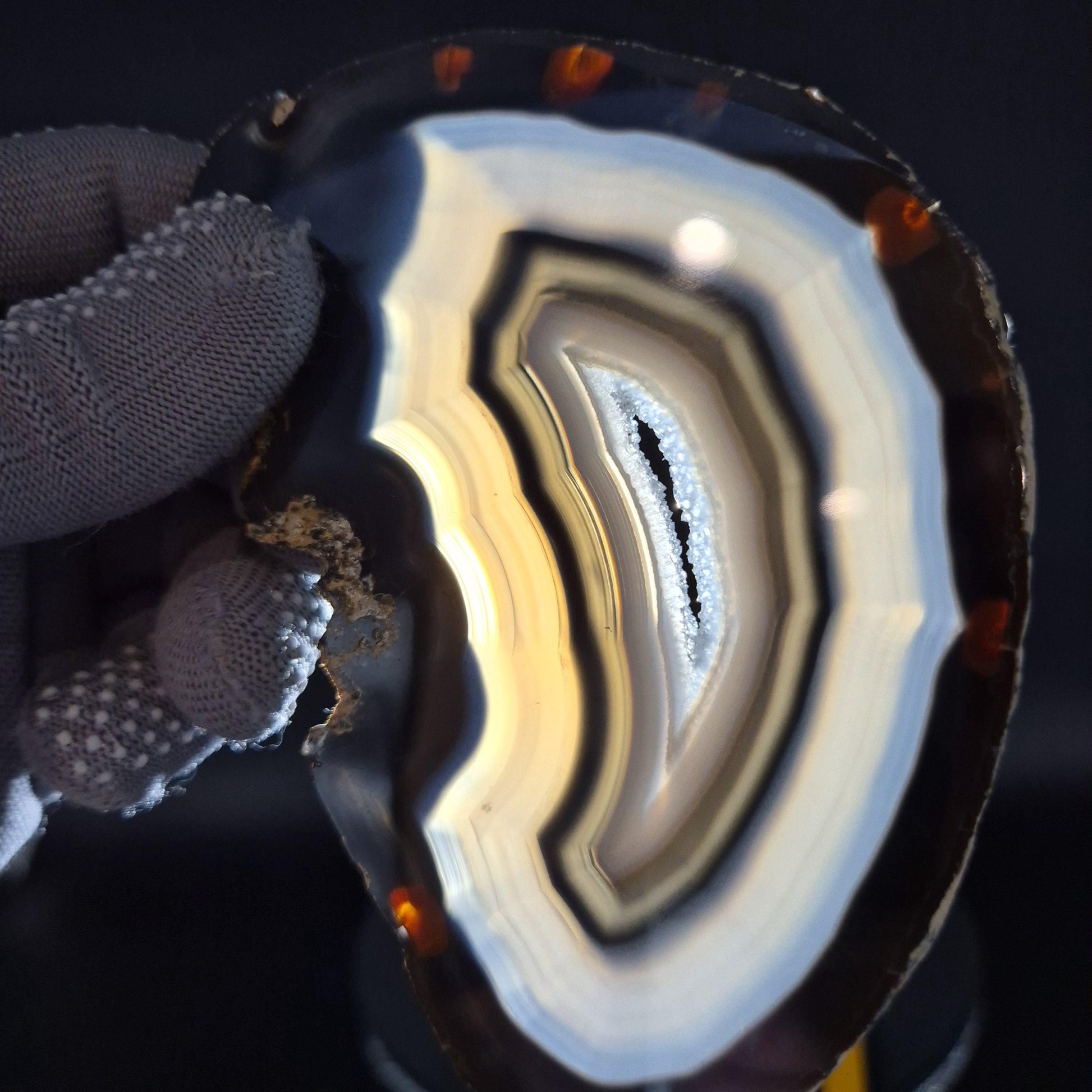 AAA Translucent Agate Slices with Druzy - Set of 3 | 5in x 3in Natural Crystal Decor | 0.73 lbs Crystal Hoarder