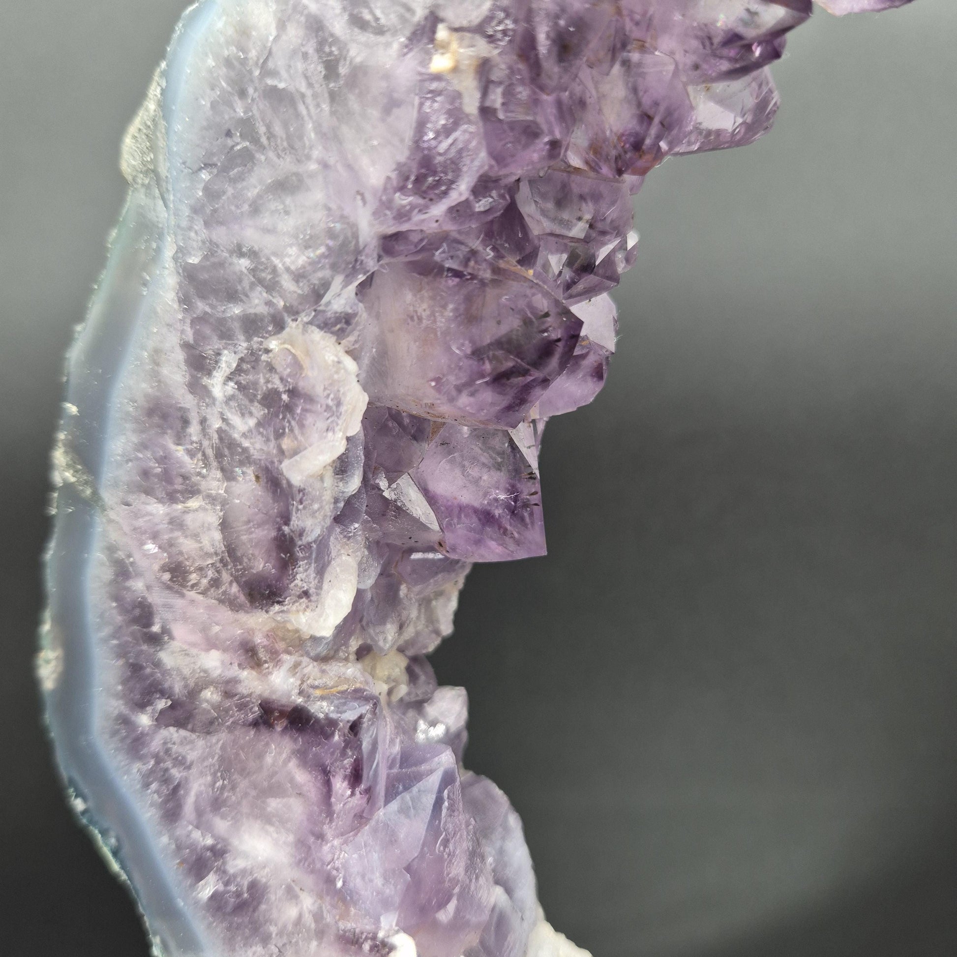 AAA+ Amethyst Half Portal with Sugar Amethyst UV Reactive Calcite Brazil 4.7 lbs 17x8x1.5 Statement Crystal Crystal Hoarder