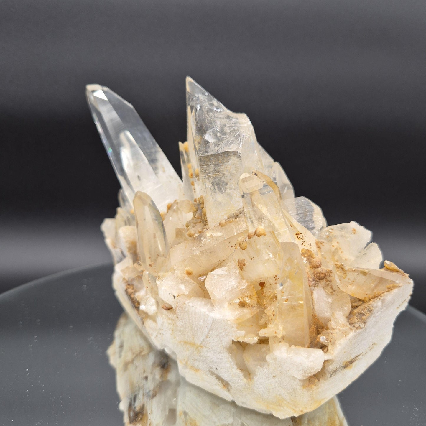 Huge Golden Healer Clear Lemurian Quartz Cluster with Rare Calcite Balls - 5 lb, 8 x 5in Crystal Hoarder