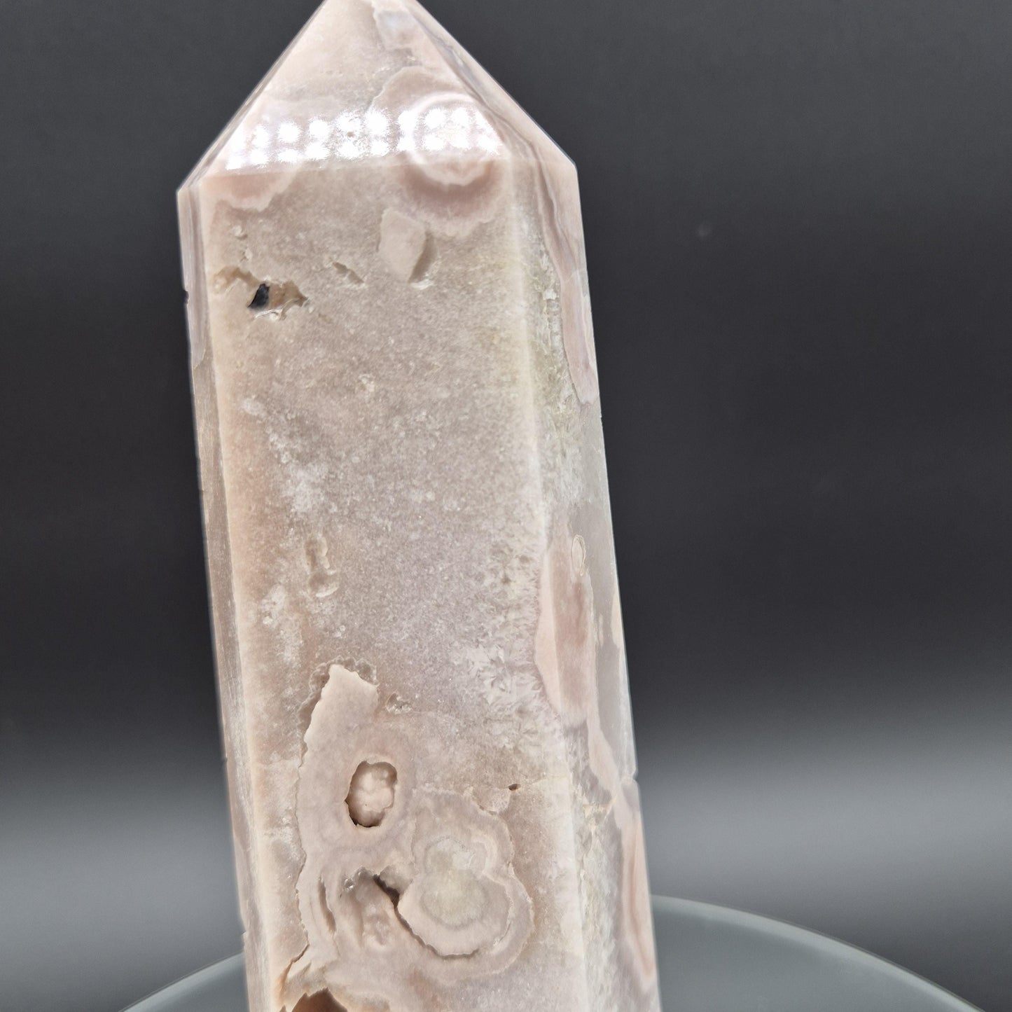 Pink Amethyst Flower Druzy Tower – 2.89 lb Polished Crystal Point – 9.5"x3"x2" Crystal Hoarder