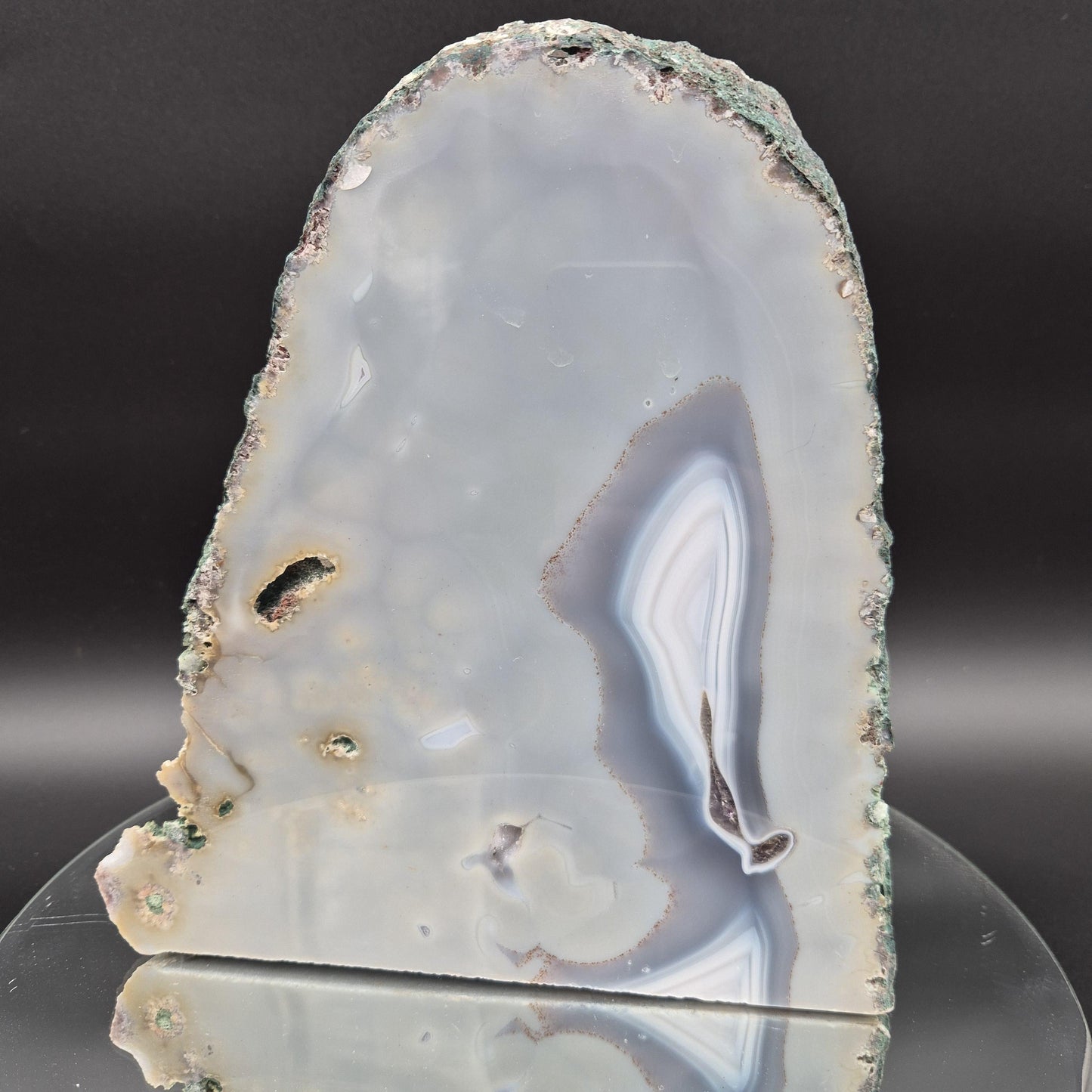 AAA Druzy Amethyst Blue Agate Cut Base UV Reactive Calcite Natural Back Brazil 8.19 lbs Crystal Hoarder