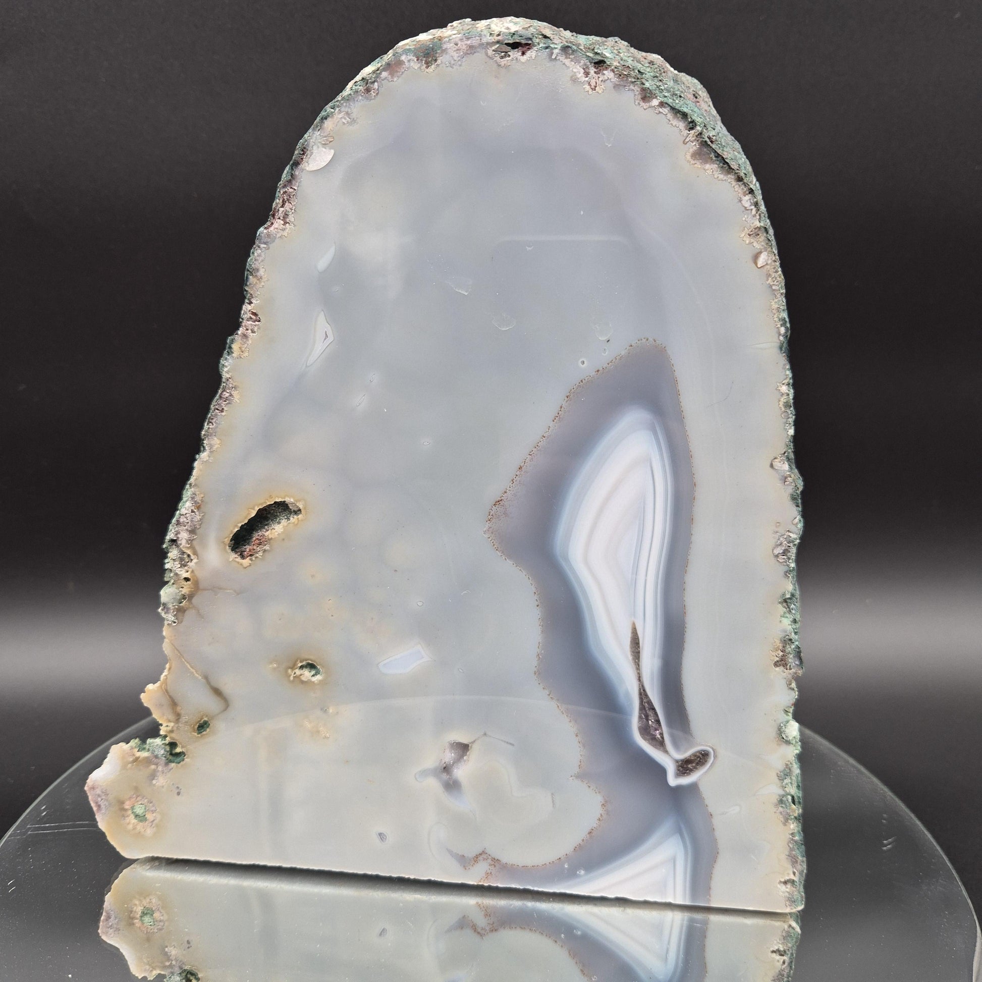 AAA Druzy Amethyst Blue Agate Cut Base UV Reactive Calcite Natural Back Brazil 8.19 lbs Crystal Hoarder