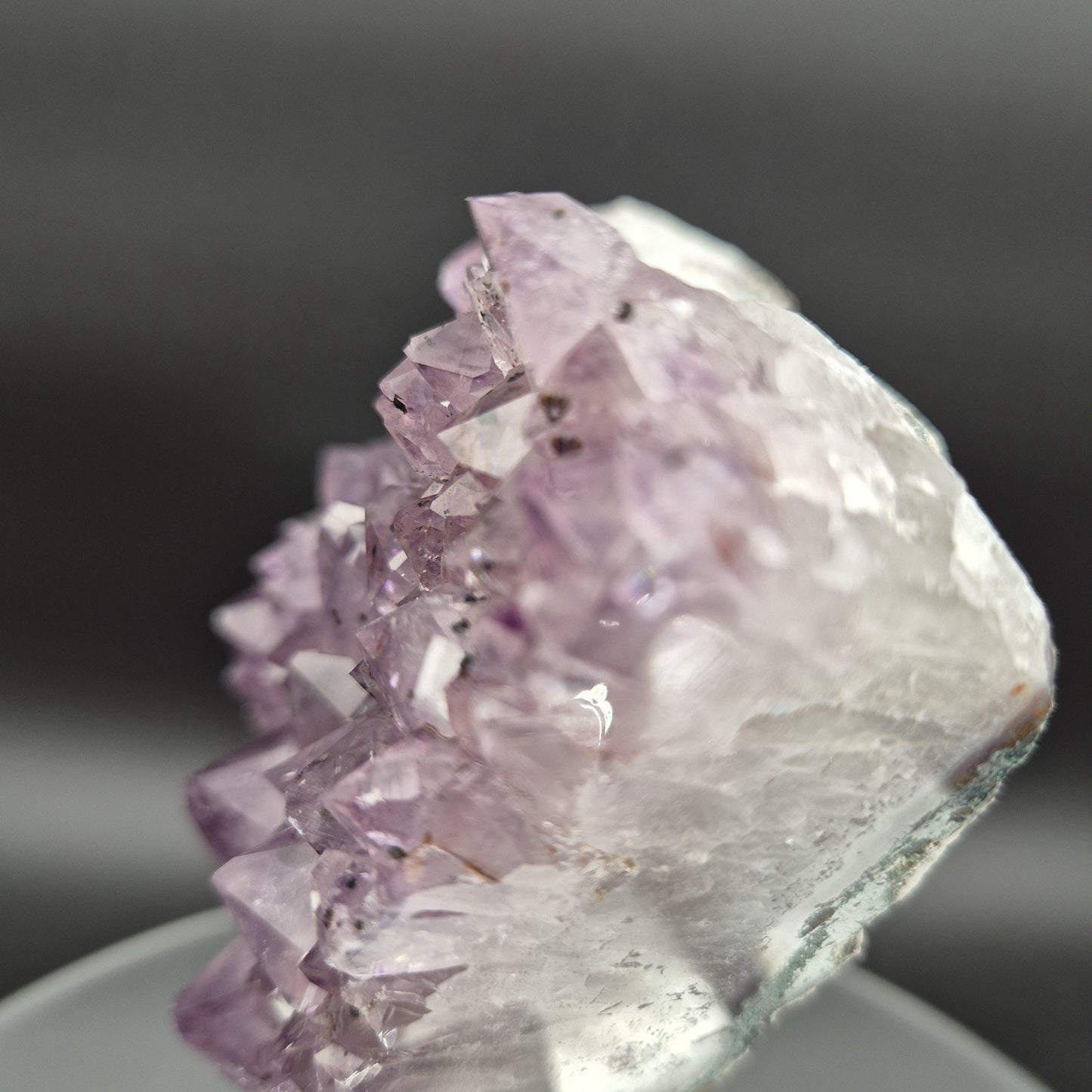 Amethyst on Stand with Hematite Brazil Crystal Specimen 3.42 lb 8x5.5x2.5 Display Piece Crystal Hoarder