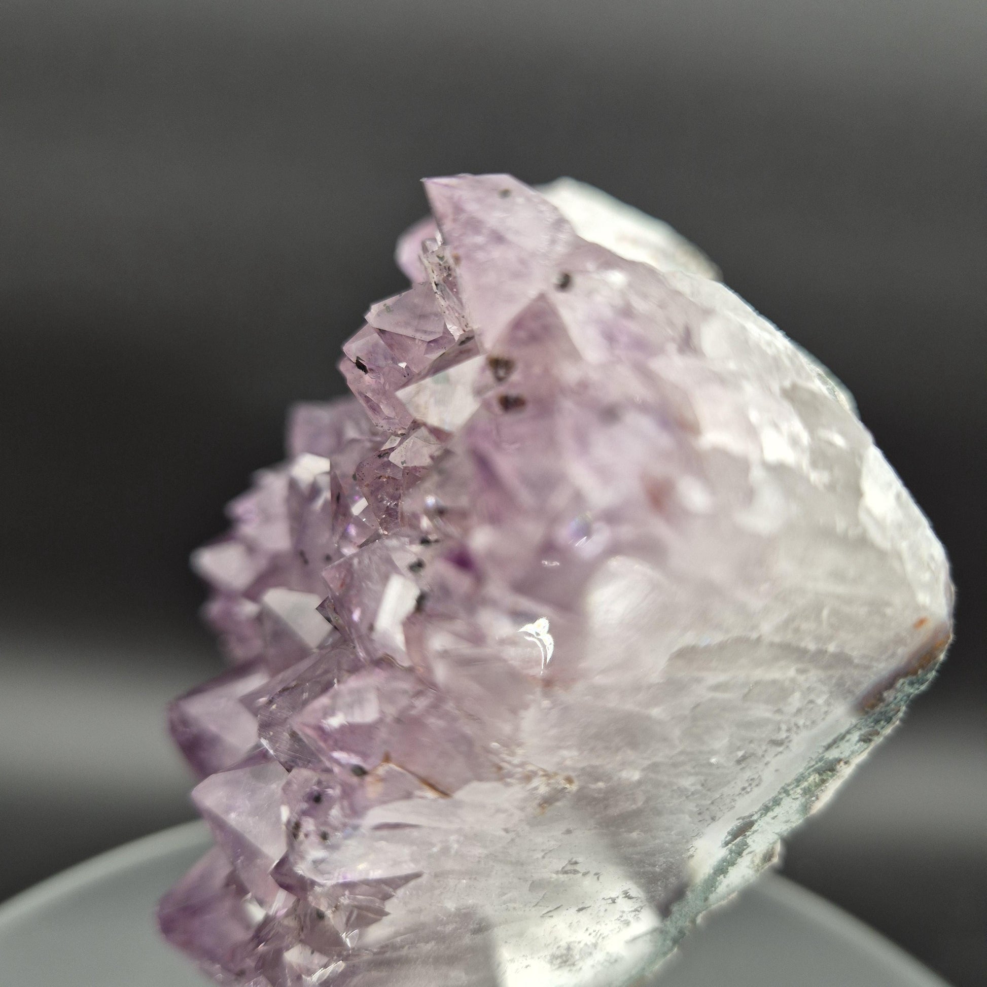 Amethyst on Stand with Hematite Brazil Crystal Specimen 3.42 lb 8x5.5x2.5 Display Piece Crystal Hoarder