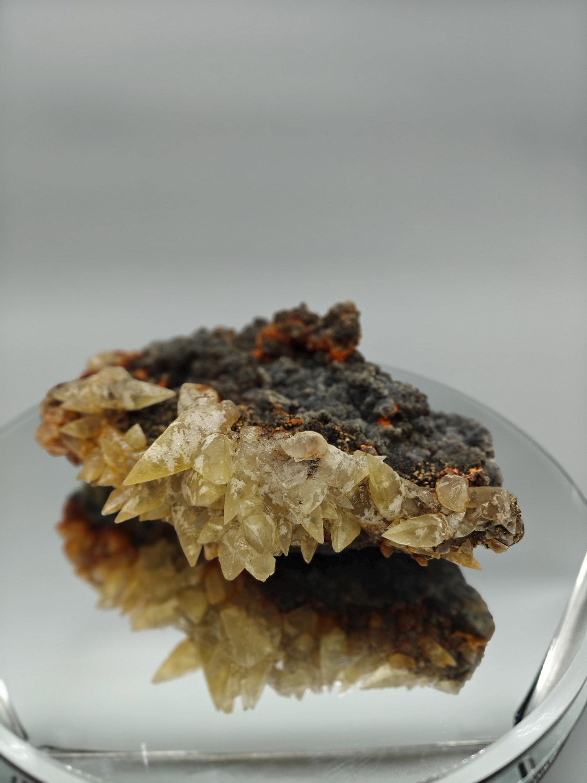 Huge Dogtooth Calcite with Chalcopyrite on Sparkling Quartz | Casteel Mine Missouri Crystal Hoarder
