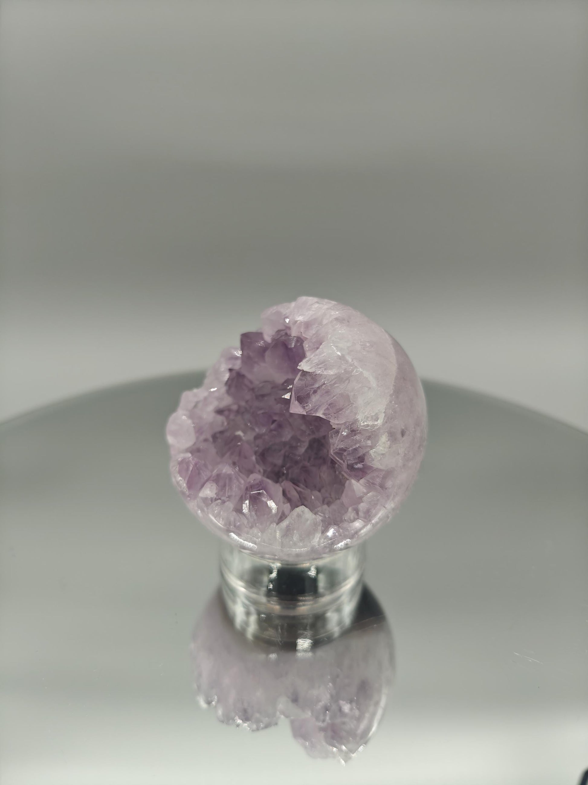 Amethyst Sphere with Agate - Brazil - 3in Diameter - 12.85 oz - Natural Crystal Display Crystal Hoarder