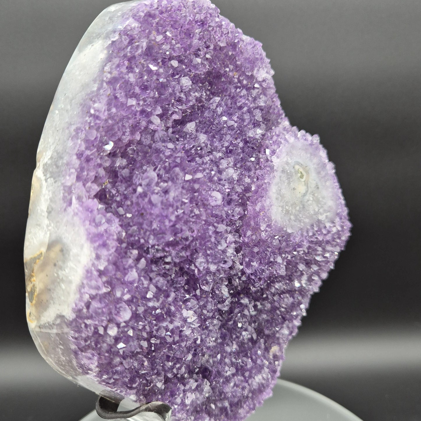 AAA+ Uruguay Amethyst with Stalactite Eye - 7.1 lbs - 12.5 x 6.5in - Rare Druzy Quartz Cathedral - One of a Kind Statement Piece Crystal Hoarder