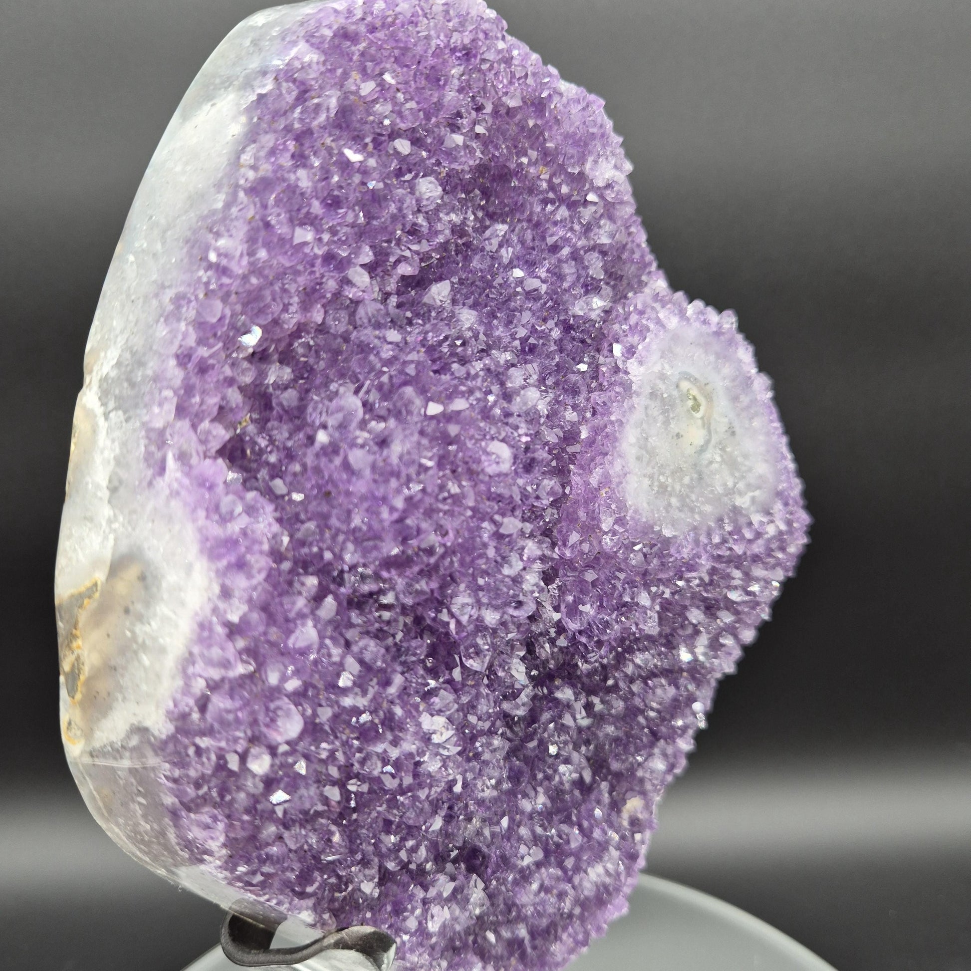 AAA+ Uruguay Amethyst with Stalactite Eye - 7.1 lbs - 12.5 x 6.5in - Rare Druzy Quartz Cathedral - One of a Kind Statement Piece Crystal Hoarder