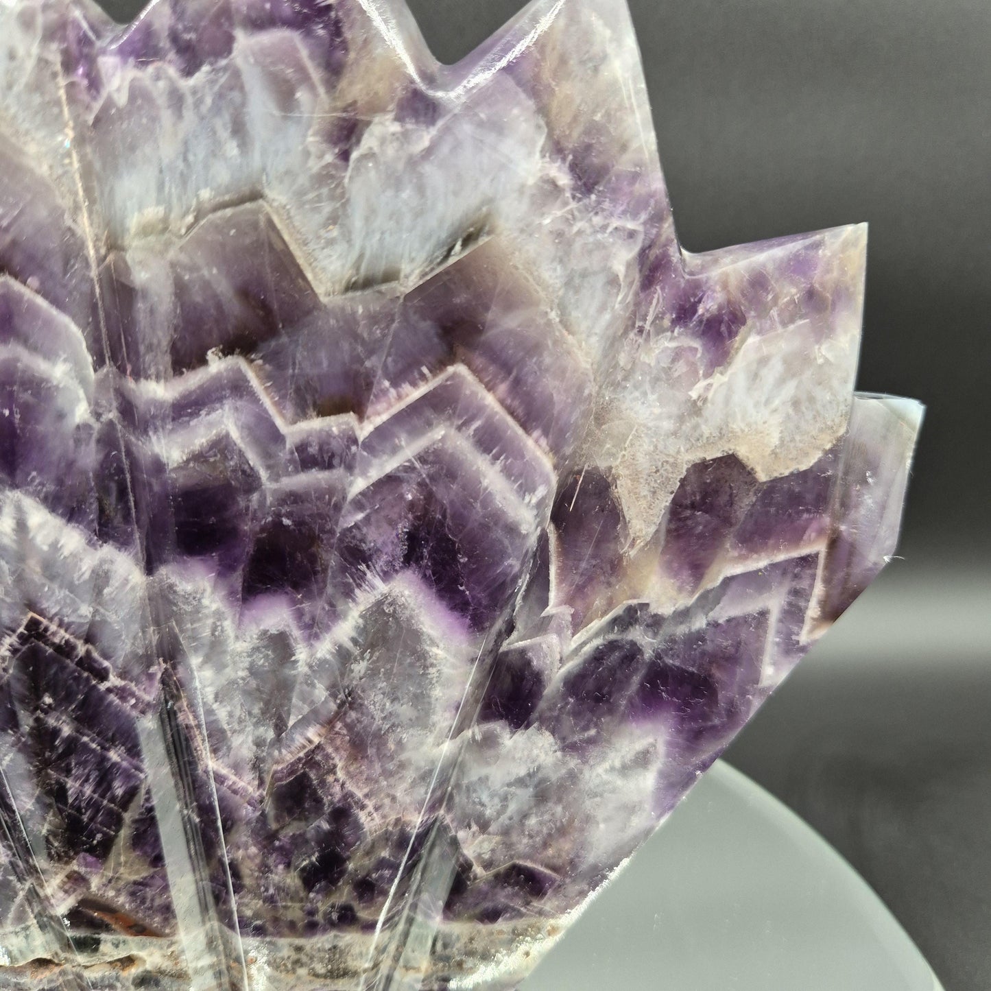 AAA+ Dream Chevron Amethyst 6-Point Adjoined Tower - 5.32 lbs - 9 x 8.5in - Rare One of a Kind Crystal Formation Crystal Hoarder