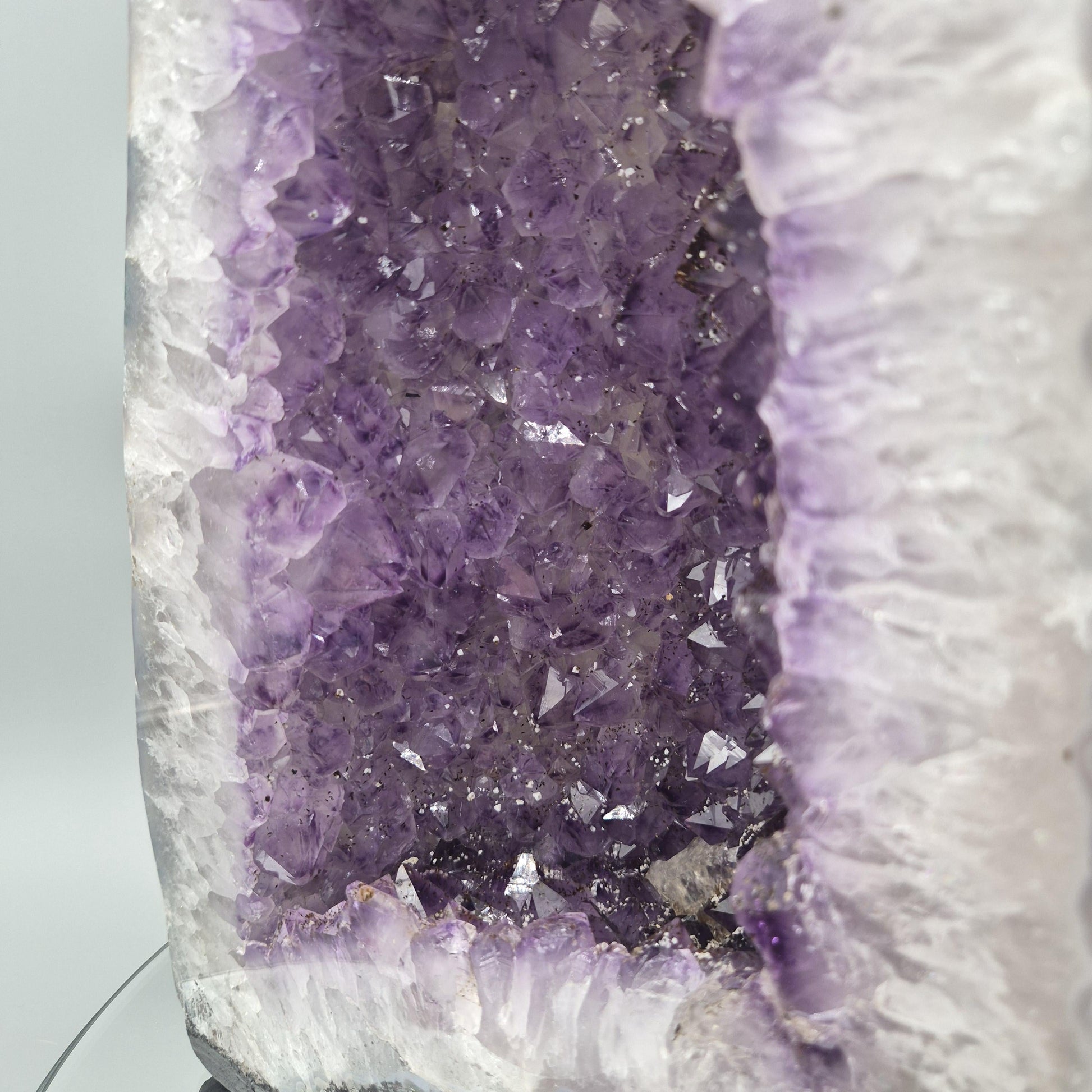 Fully Polished Dark Amethyst Cathedral with Calcite - Brazil | 21.95 lbs | 15.5in Tall Crystal Hoarder