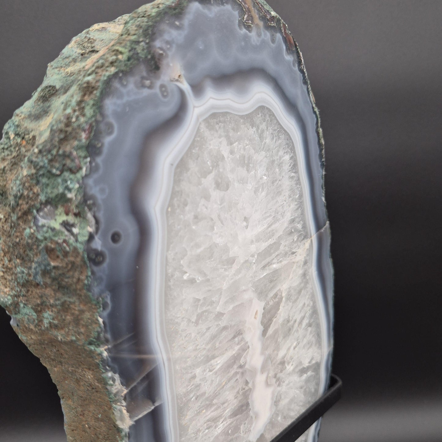 Polished Quartz Blue Banded Agate Backlit Slab Brazil 10.58 lbs 15x7x1.5 Large Statement Crystal Crystal Hoarder