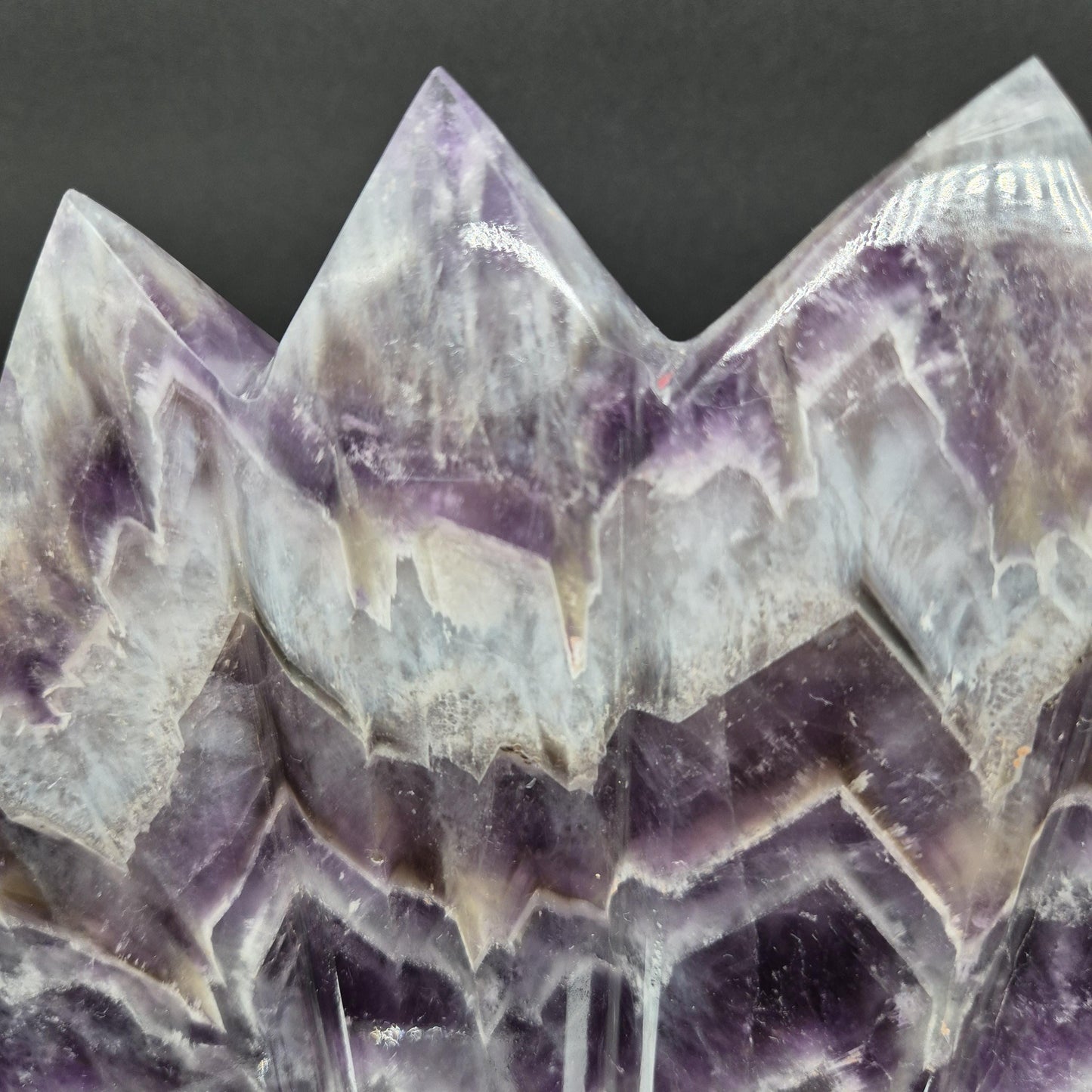 AAA+ Dream Chevron Amethyst 6-Point Adjoined Tower - 5.32 lbs - 9 x 8.5in - Rare One of a Kind Crystal Formation Crystal Hoarder