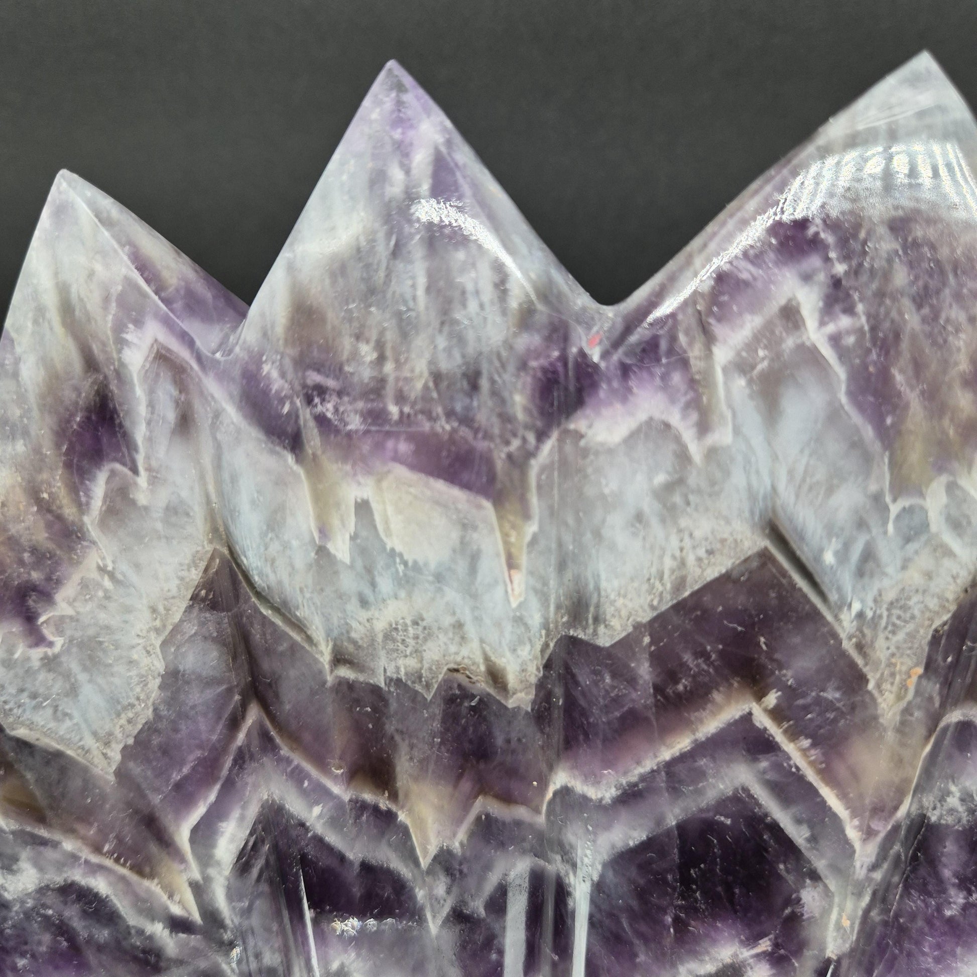 AAA+ Dream Chevron Amethyst 6-Point Adjoined Tower - 5.32 lbs - 9 x 8.5in - Rare One of a Kind Crystal Formation Crystal Hoarder