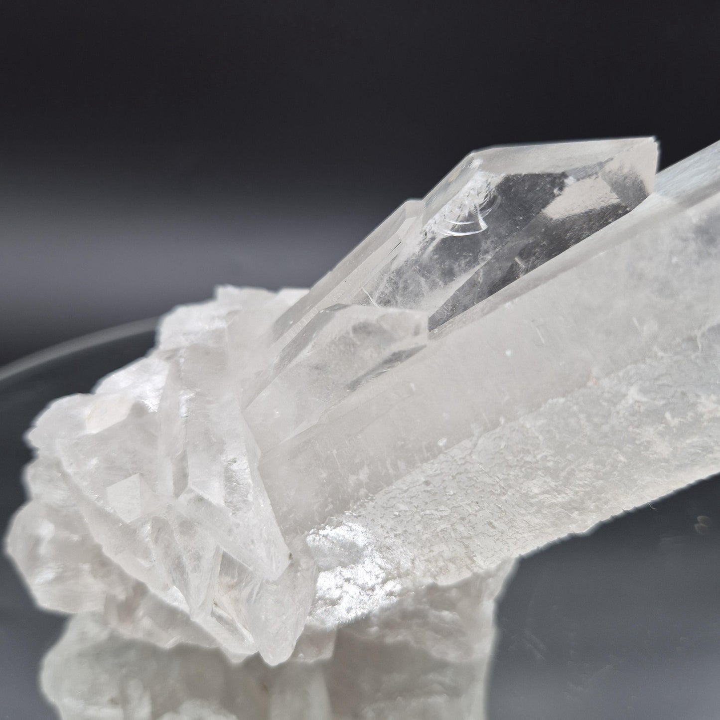 Quartz Cluster with Huge Point – Brazil – Large Natural Crystal Specimen 2.27lbs Crystal Hoarder