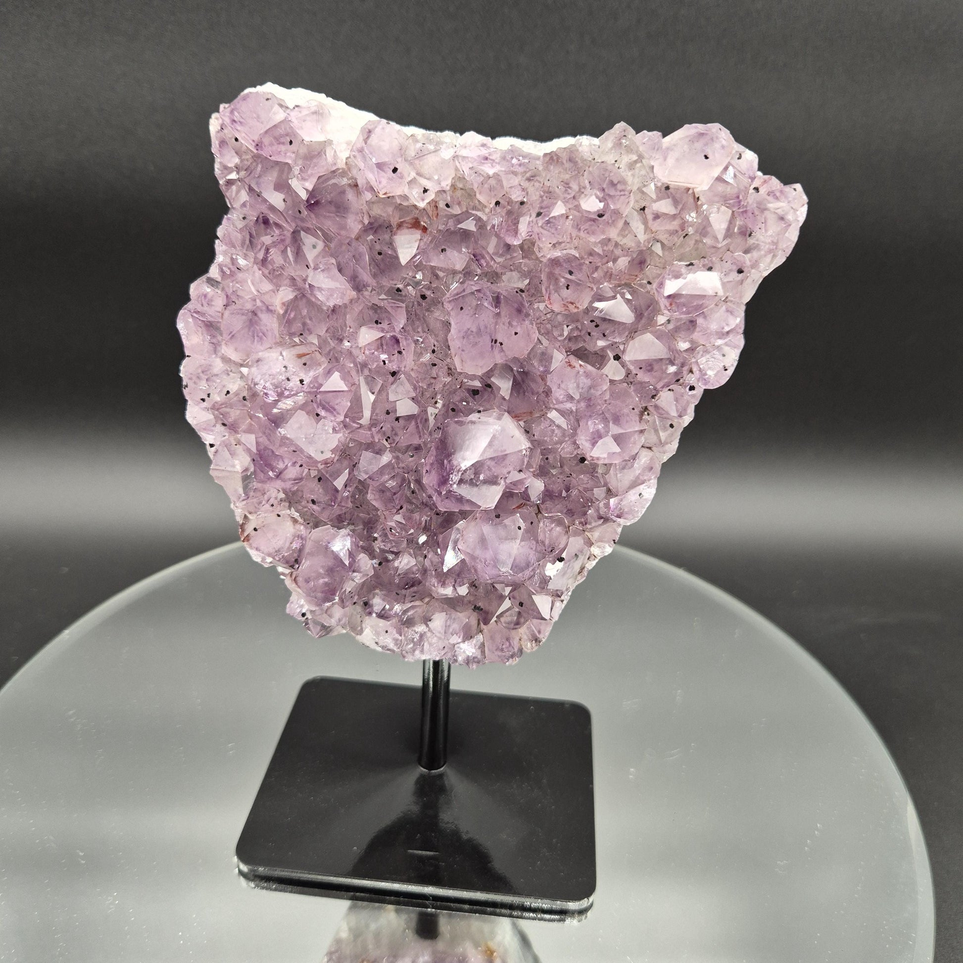 Amethyst on Stand with Hematite Brazil Crystal Specimen 3.42 lb 8x5.5x2.5 Display Piece Crystal Hoarder