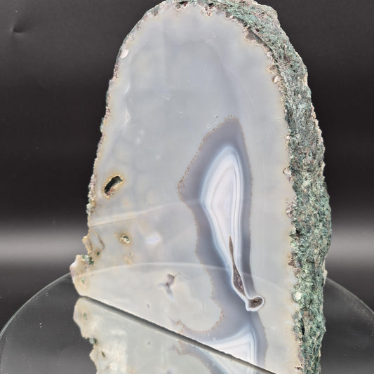 AAA Druzy Amethyst Blue Agate Cut Base UV Reactive Calcite Natural Back Brazil 8.19 lbs Crystal Hoarder