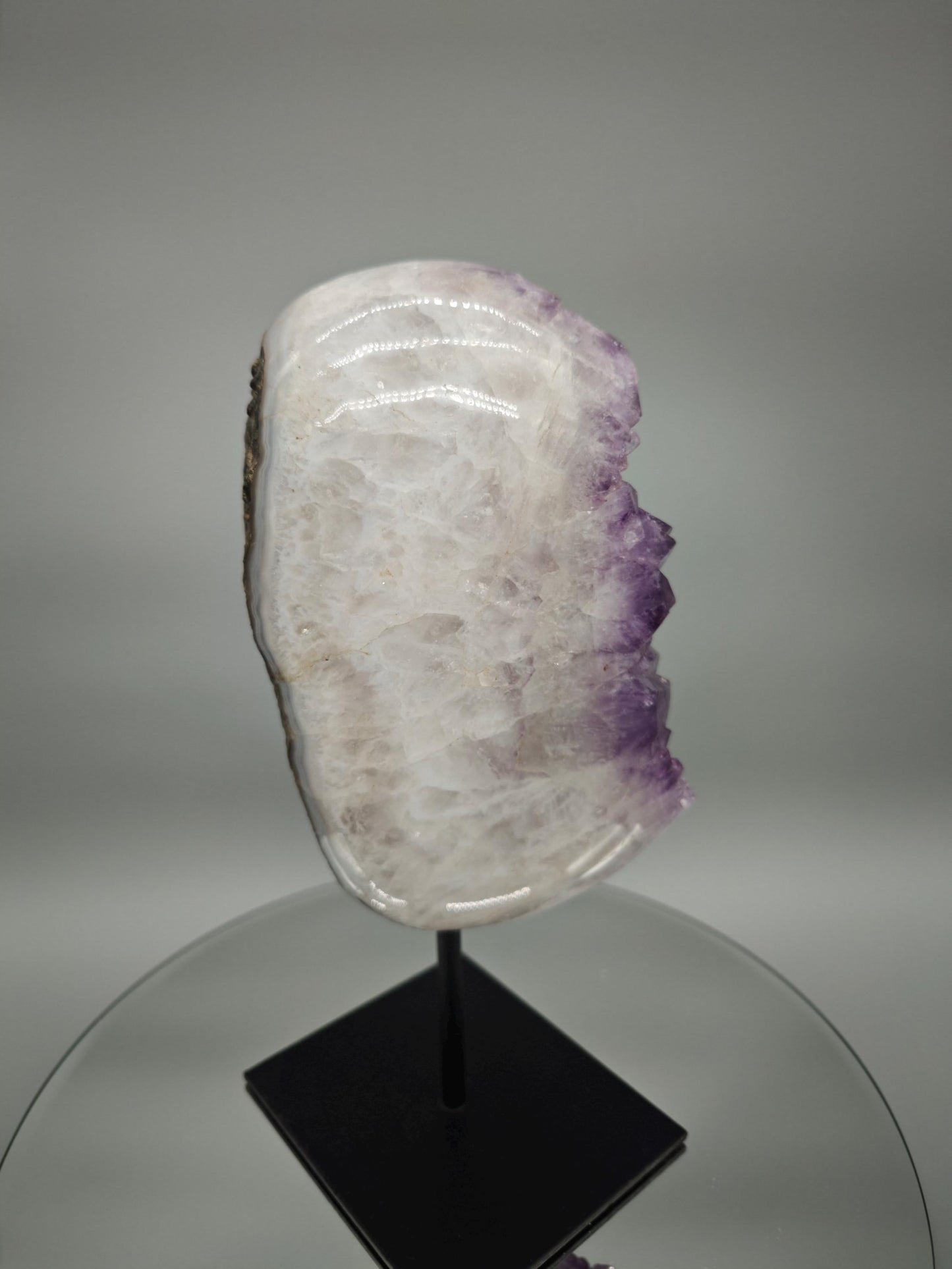 Large Polished Amethyst Cluster on Stand - Brazilian Amethyst Crystal Display - 10.5in Statement Piece - 6.41 lbs Crystal Hoarder