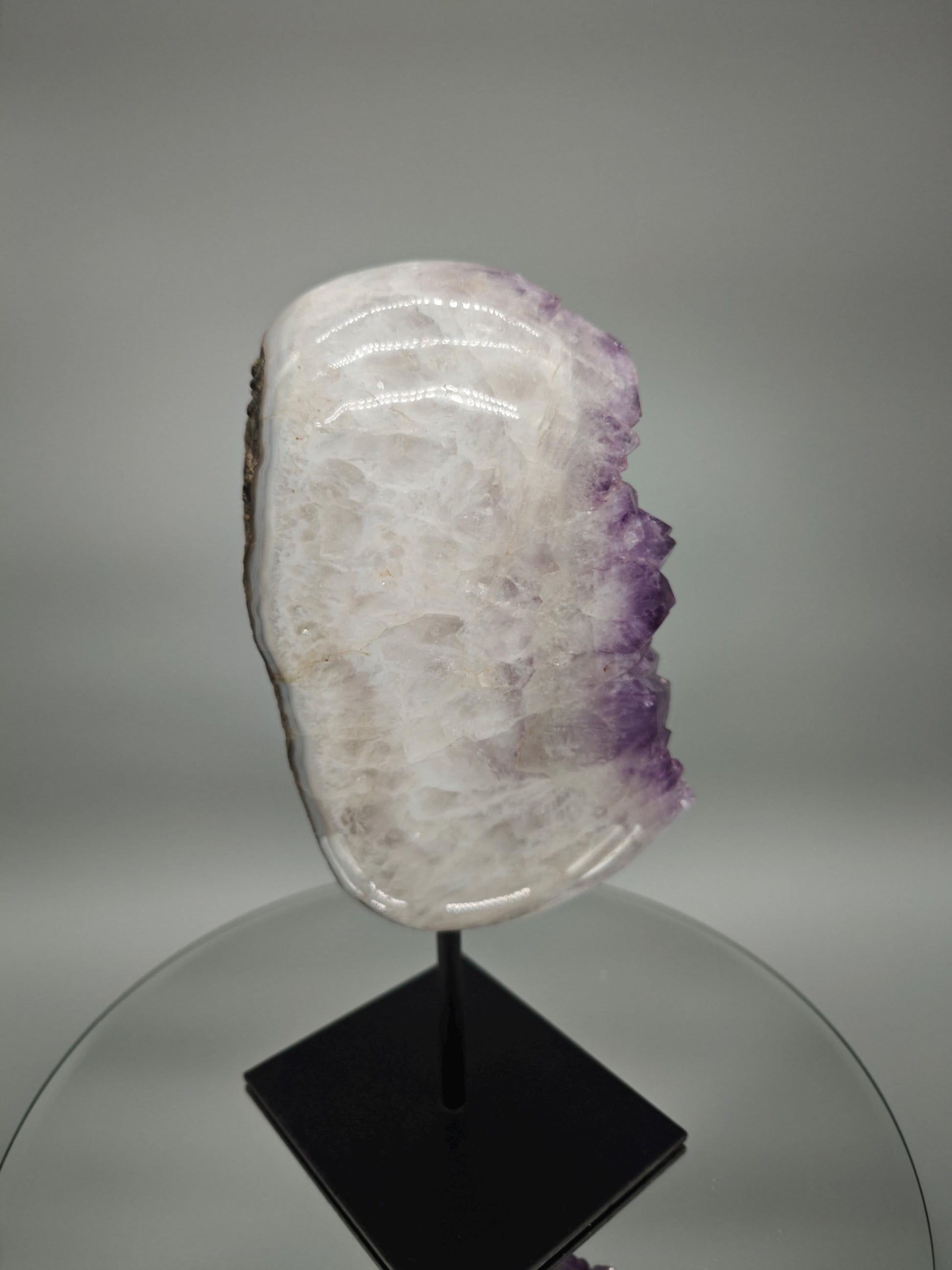Large Polished Amethyst Cluster on Stand - Brazilian Amethyst Crystal Display - 10.5in Statement Piece - 6.41 lbs Crystal Hoarder