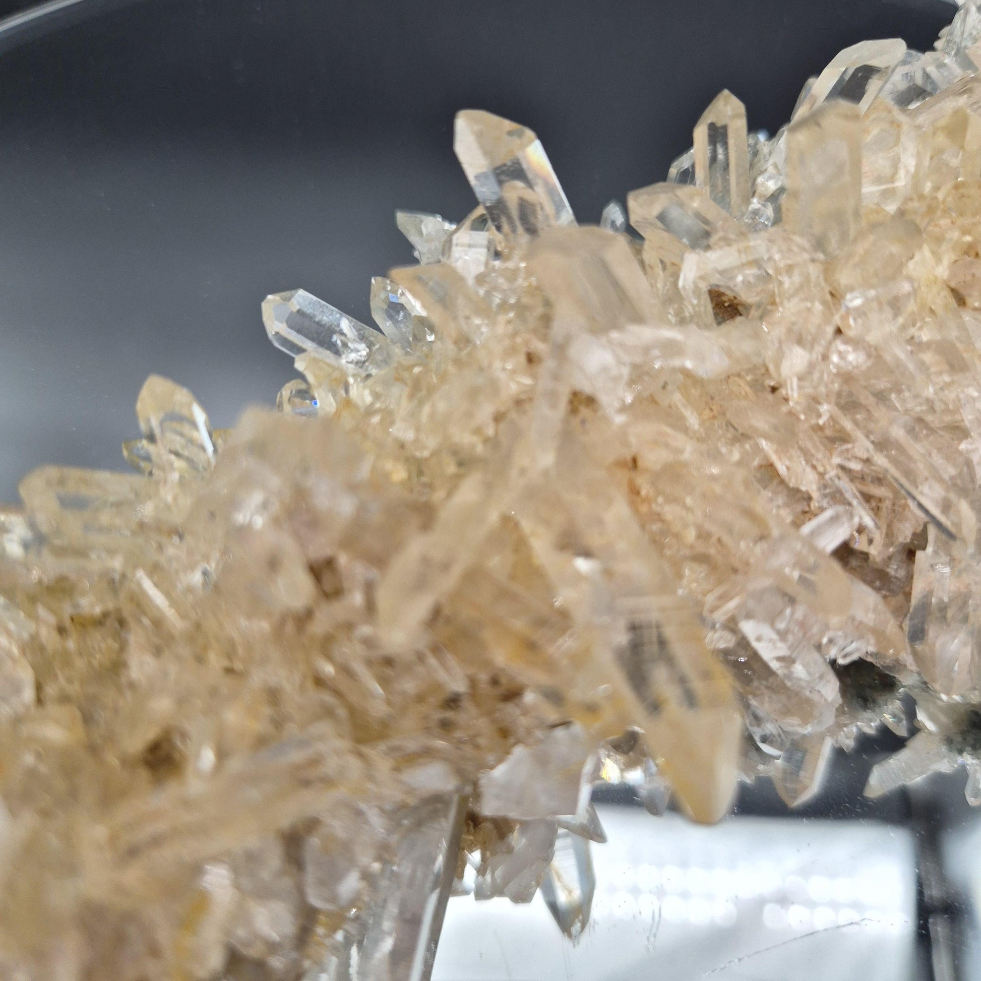 Super Rare Museum Quality Pink Lemurian Tri-Color Quartz Cluster - Golden Healer & Fuchsite - Colombia - Water Clear Points - 1.31 lbs 8in Crystal Hoarder