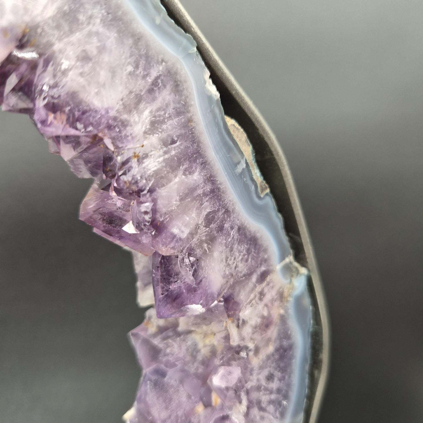 AAA+ Amethyst Half Portal with Sugar Amethyst UV Reactive Calcite Brazil 4.7 lbs 17x8x1.5 Statement Crystal Crystal Hoarder