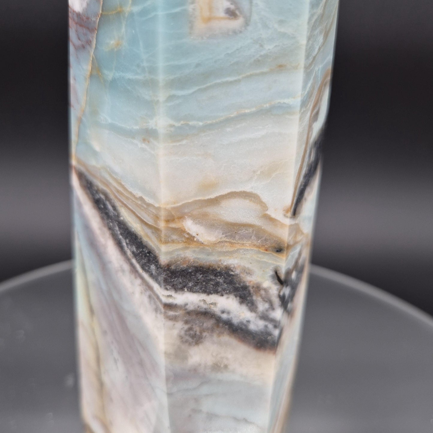 AAA+ Caribbean Calcite Tower with Aragonite - 8.5 x 3.25in, 3 lbs - Healing Crystal, Meditation, Energy Decor Crystal Hoarder