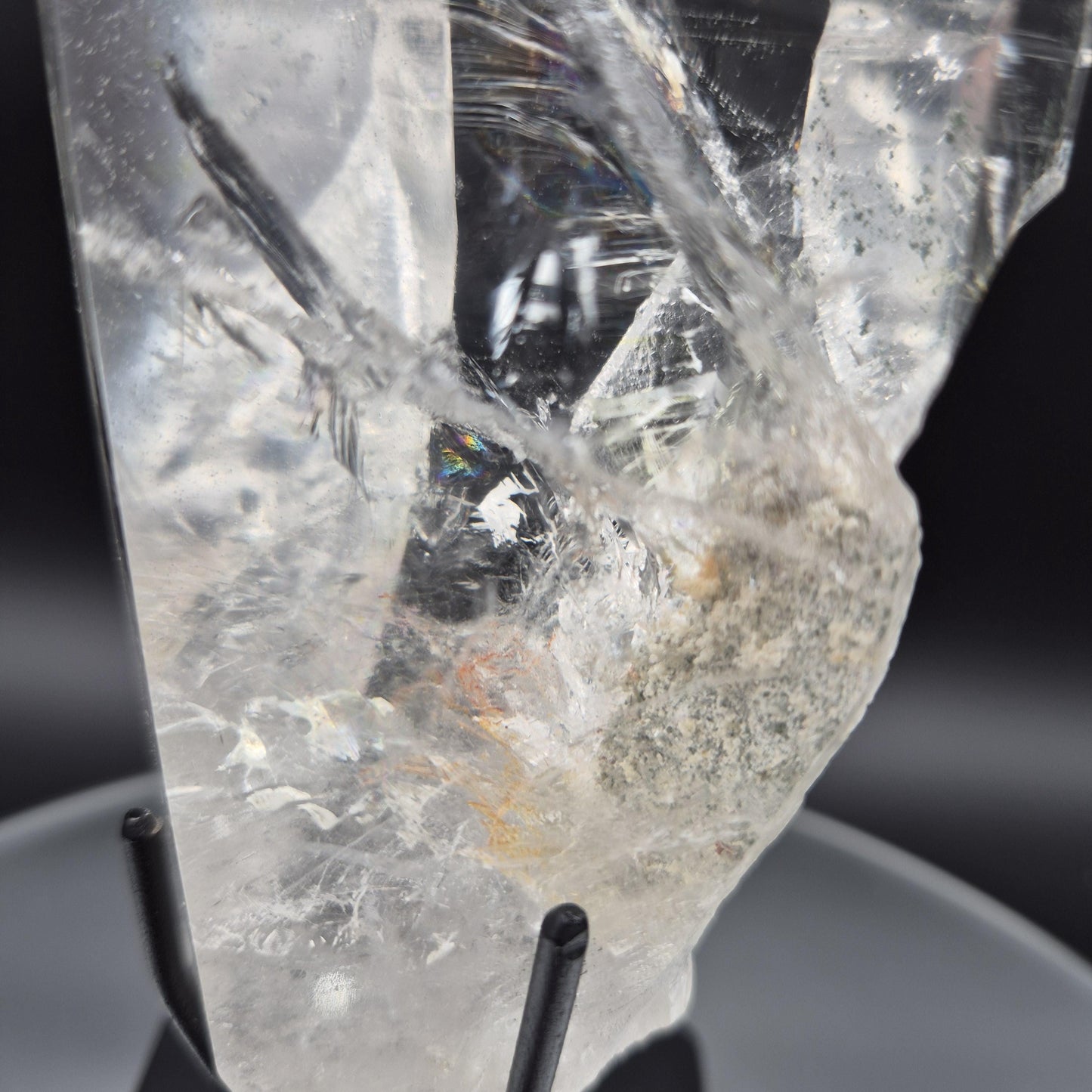 AAA+ Water Clear Lemurian Quartz - Record Keeper - Strawberry - Golden Healer - Rainbows - 2.64 lbs - 9.5 x 3in - Rare One of a Kind Crystal Hoarder