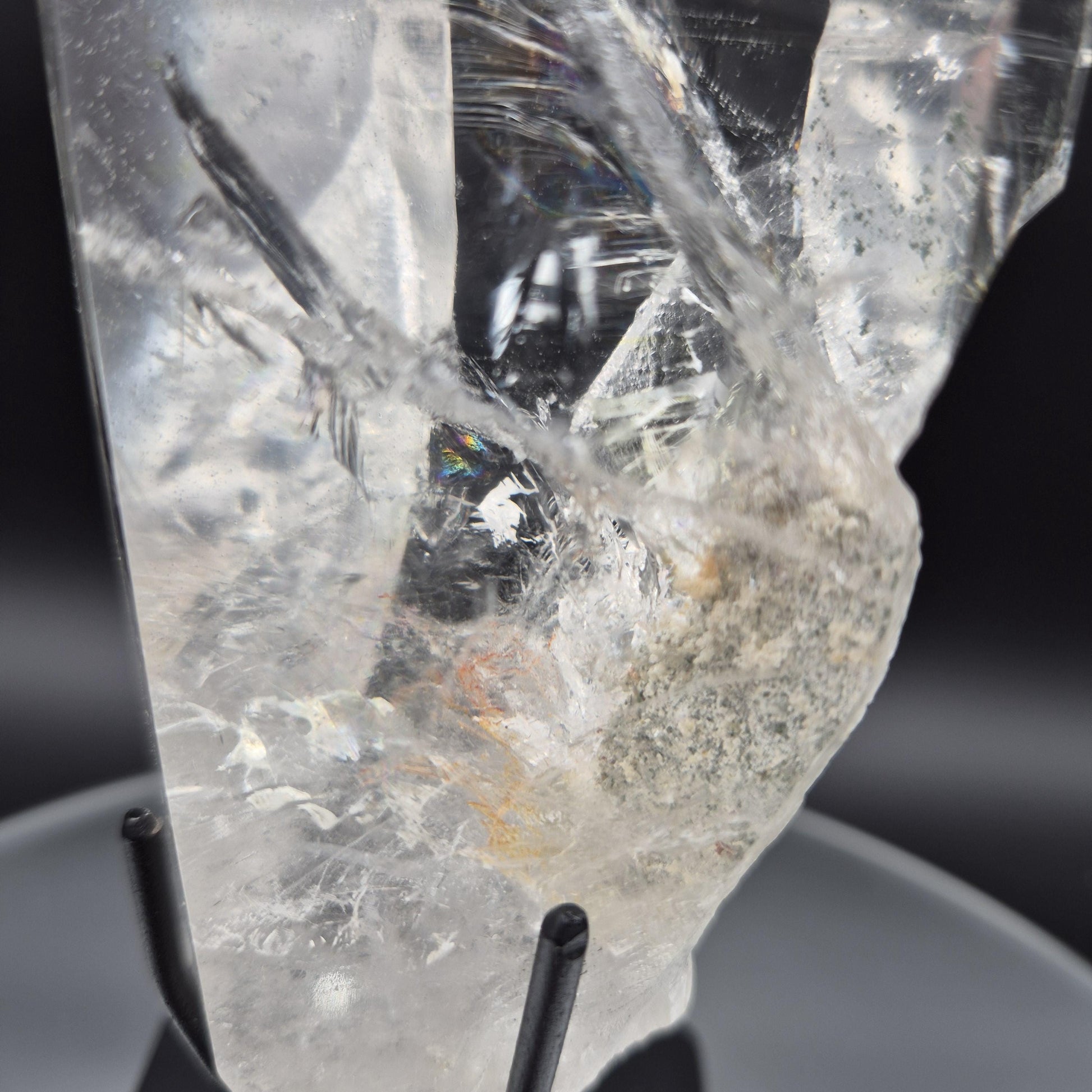 AAA+ Water Clear Lemurian Quartz - Record Keeper - Strawberry - Golden Healer - Rainbows - 2.64 lbs - 9.5 x 3in - Rare One of a Kind Crystal Hoarder
