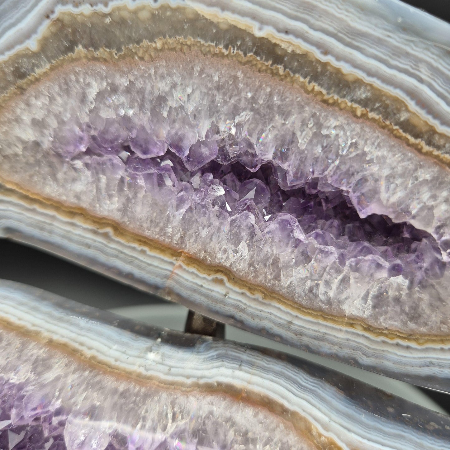 Decorative Amethyst with Blue Banded Agate Jewelry Box Uruguay 9.09 lb 8x7.5x6 Crystal Display Geode Crystal Hoarder