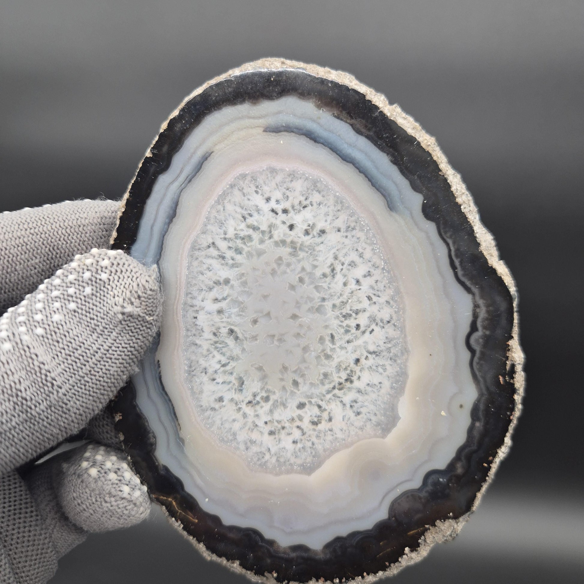 Natural Agate Slices - Set of 3 | 4in, 4.5in, 5in Translucent Quartz | 0.64 lbs | Polished Crystal Decor Crystal Hoarder
