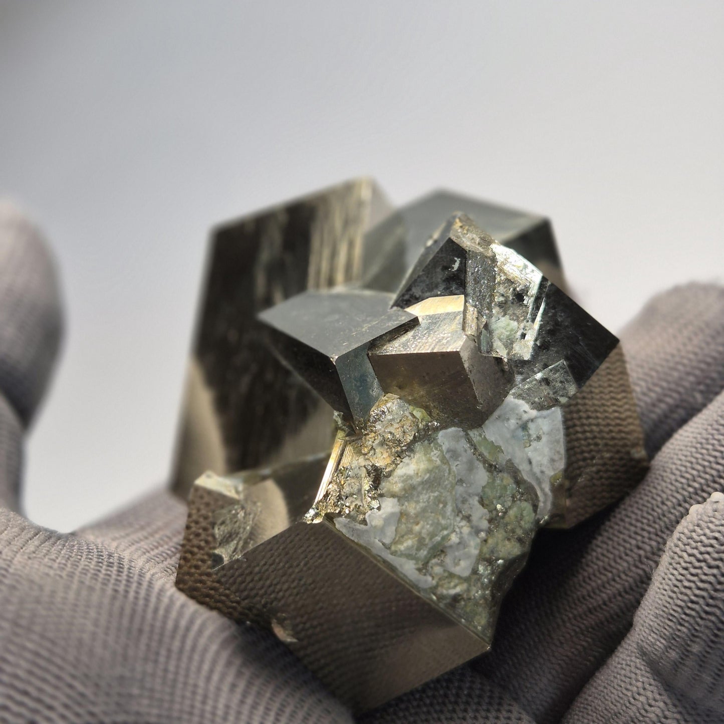 Intertwined Pyrite Cubes – Natural Formation 13.55 oz Crystal Hoarder
