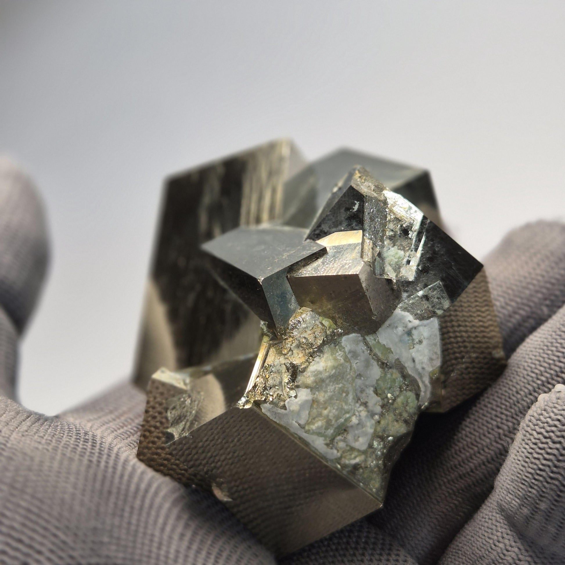 Intertwined Pyrite Cubes – Natural Formation 13.55 oz Crystal Hoarder