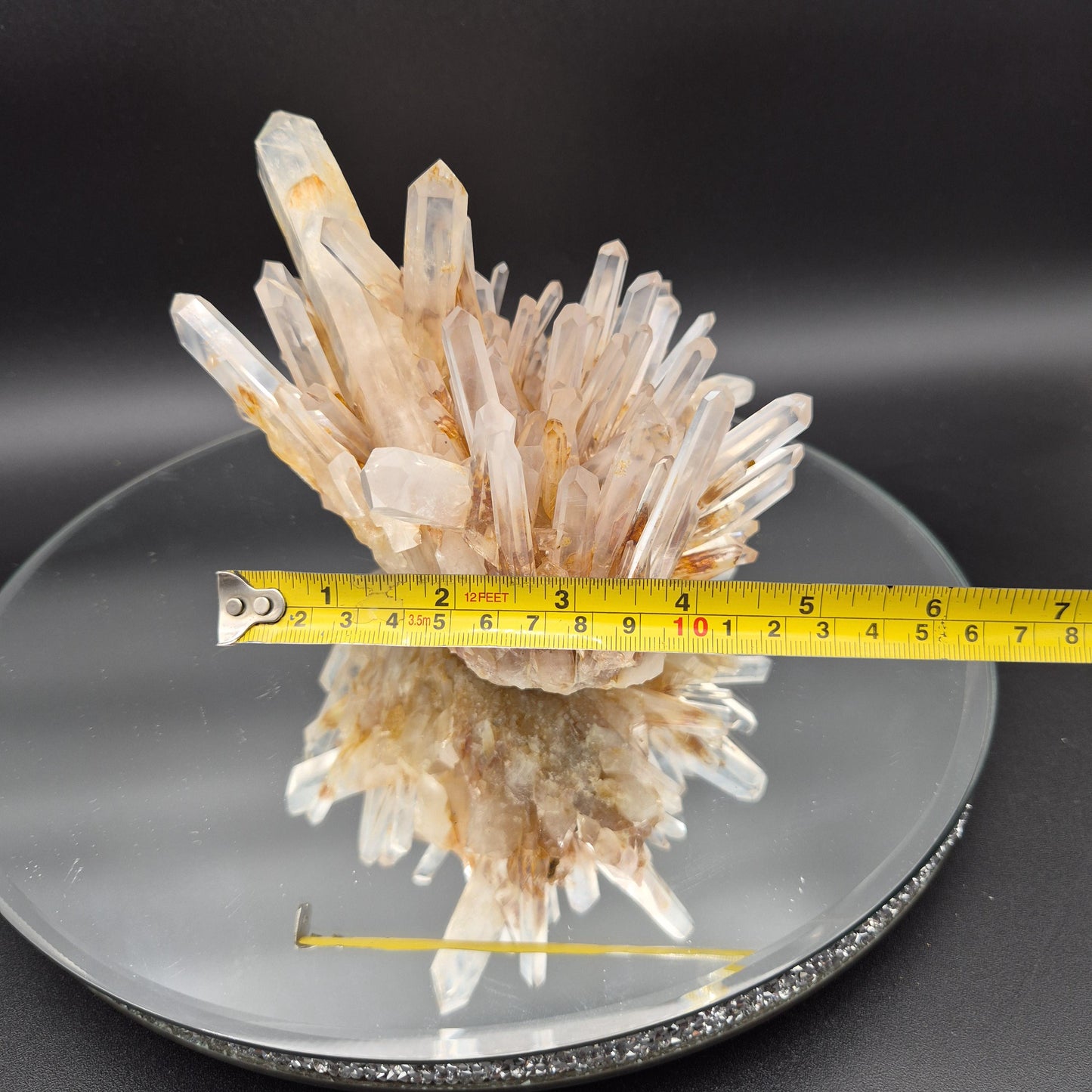 Museum Quality Golden Healer Blue Smoke Starburst Dow Lemurian Quartz Cluster 7x5.5x5 3.64 lbs Colombia Crystal Hoarder