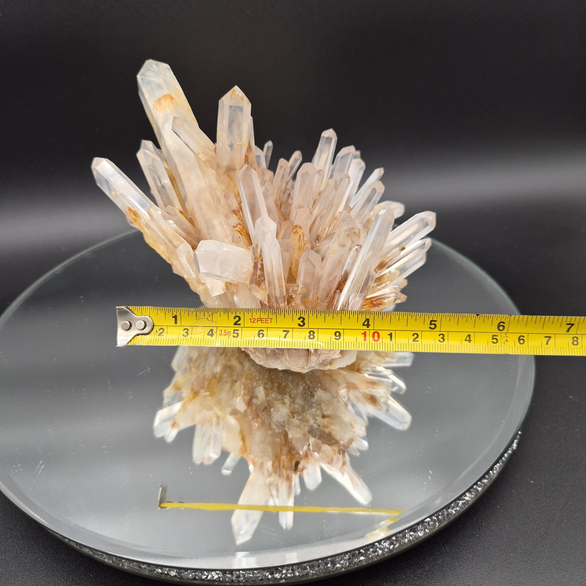 Museum Quality Golden Healer Blue Smoke Starburst Dow Lemurian Quartz Cluster 7x5.5x5 3.64 lbs Colombia Crystal Hoarder