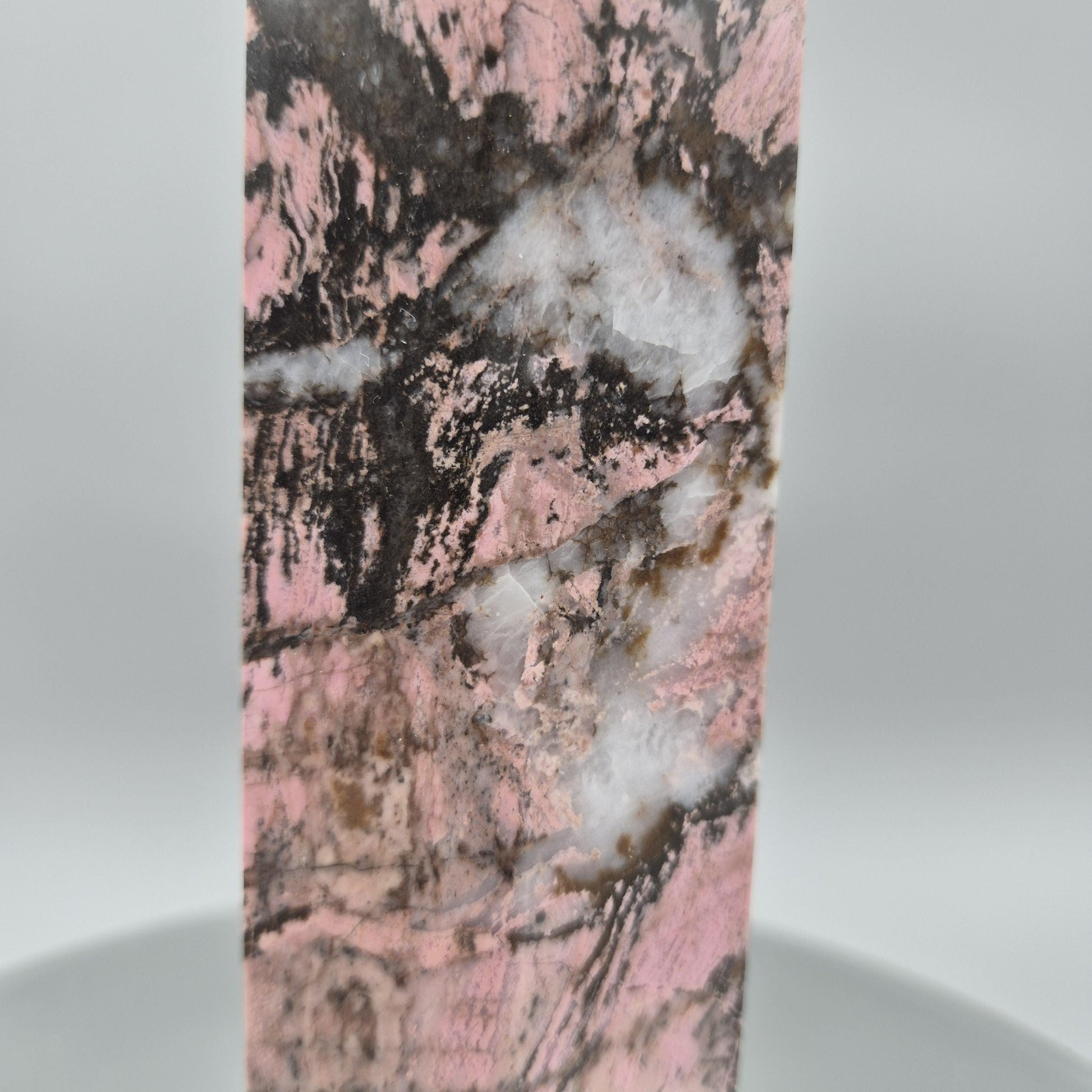AAA+ Rhodonite Tower – 12 x 3in, 6.31 lbs – Natural Polished Crystal Healing Stone Crystal Hoarder