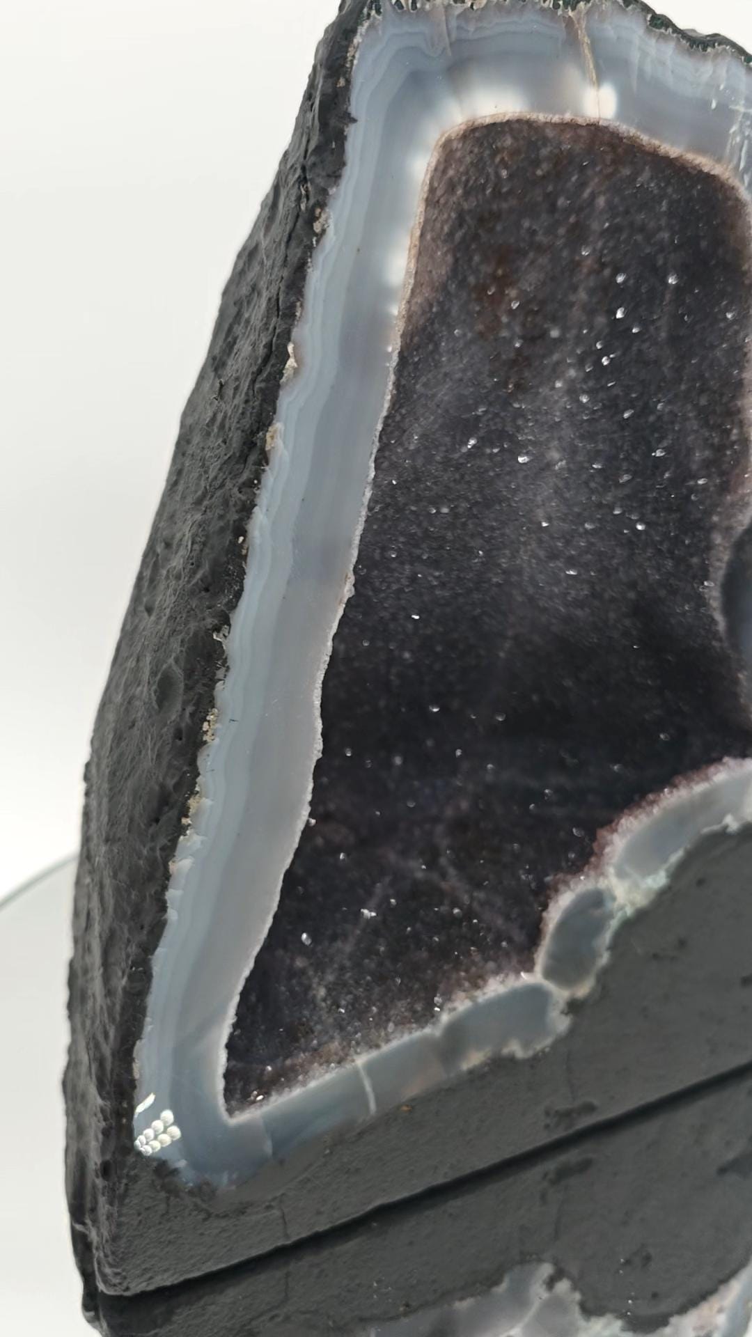 Sparkly Blue Galaxy Druzy Amethyst Geode Cathedral - Brazilian Blue Agate & Amethyst - 12.23 lbs Crystal Hoarder