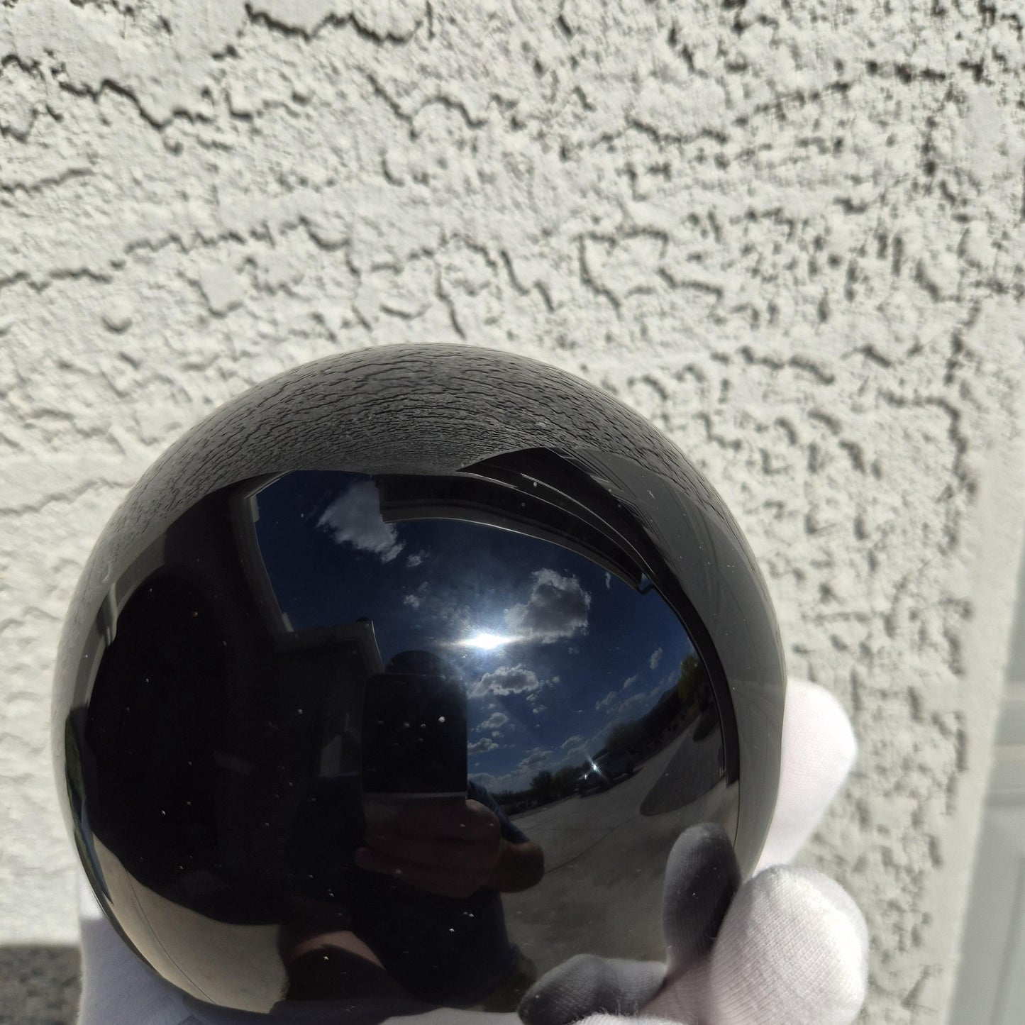 4.75in (120mm) AAA+ Silver Obsidian Sphere - Perfect Flash Sheen Crystal Ball - Premium Volcanic Glass Sphere Crystal Hoarder