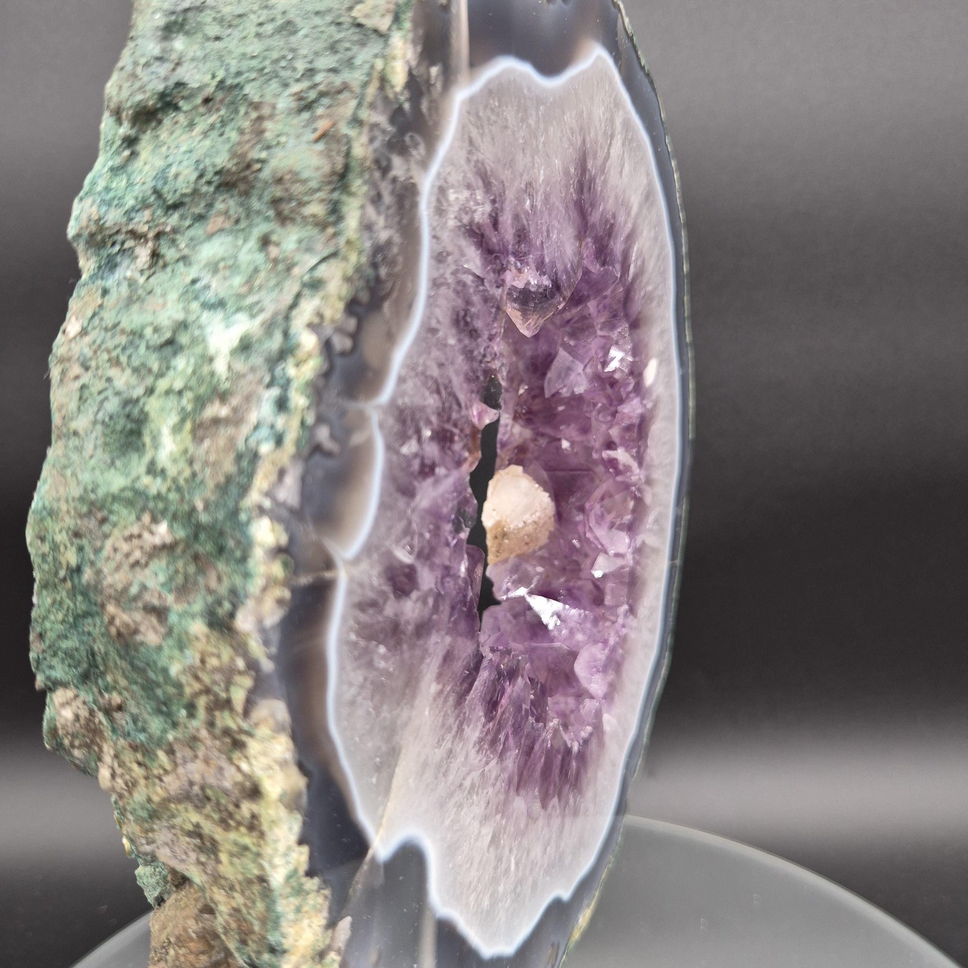 AAA+ Super Rare Amethyst Portal with UV Reactive Calcite Quartz Sugar Hematite Blue Agate Brazil 5.73lbs 10x7x1.5 inches Crystal Hoarder