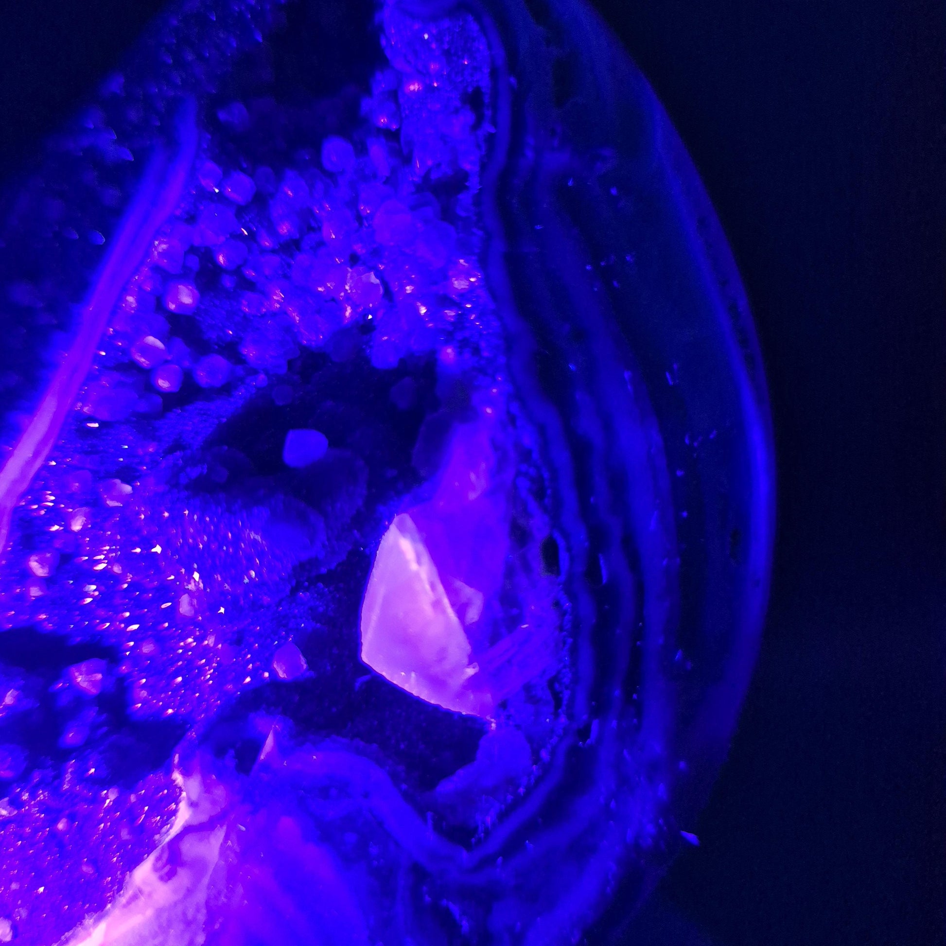 Super Rare Black Galaxy Amethyst Druzy with Green Stalactite & Calcite | 10 x 5in | 3.31 lb Free-Form Crystal | UV Reactive | Uruguay Crystal Hoarder