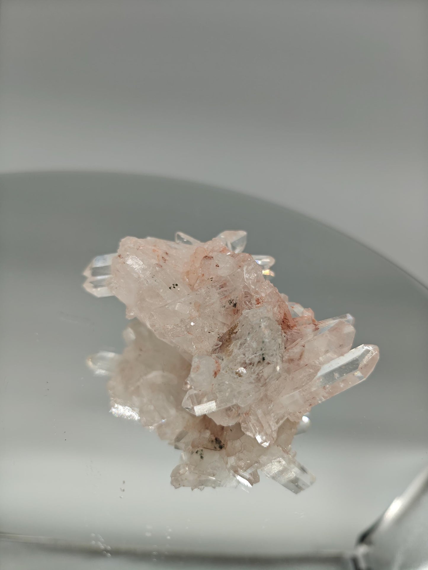 AAA+ Pink Lemurian Quartz Floater Cluster | Water Clear Perfect Points | Colombia Crystal Hoarder